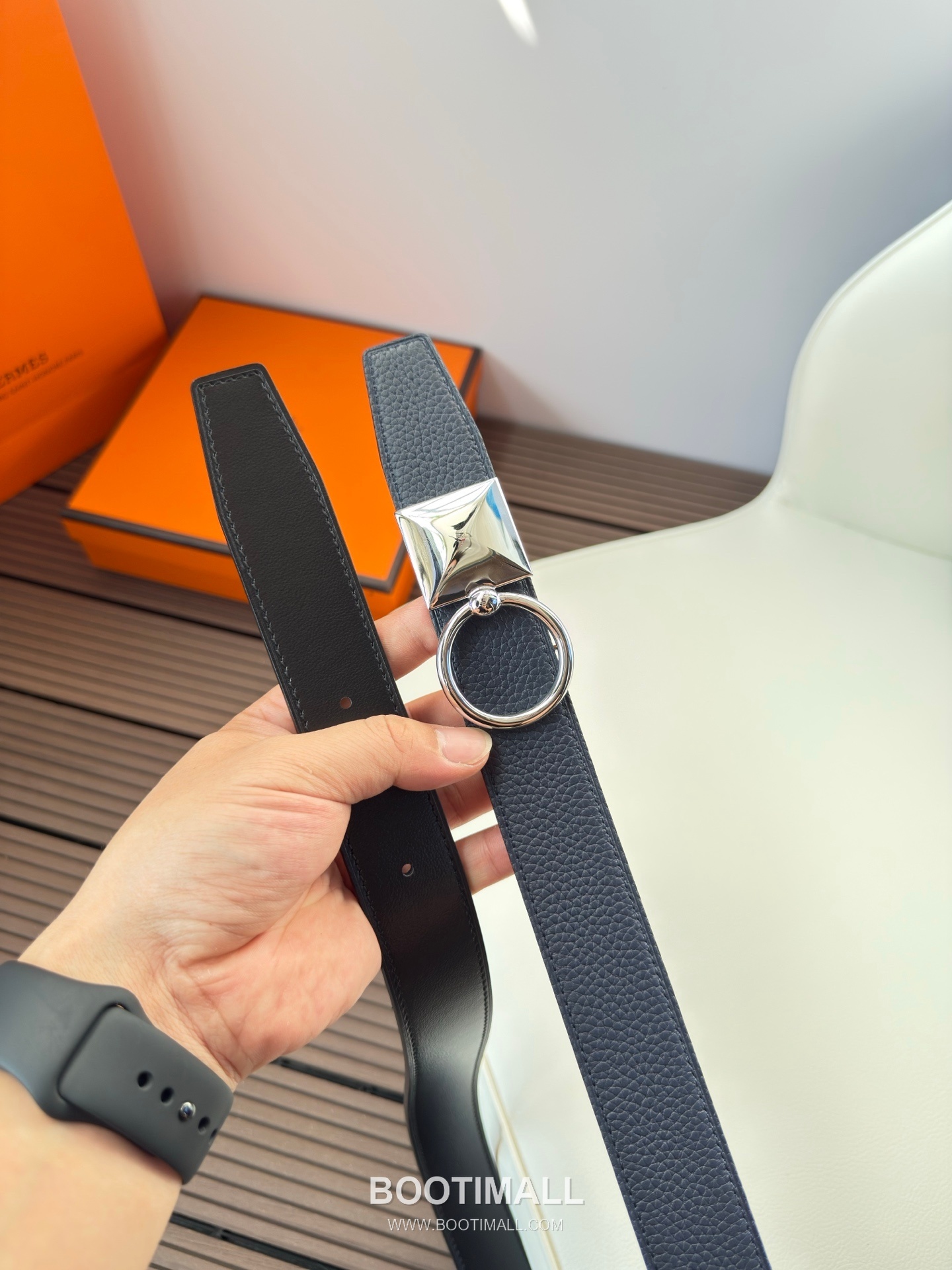 Hermes Constance Calfskin Reversible Belt with H Buckle Palladium 에르메스 콘스탄스 카프스킨 리버서블 벨트 H버클 스테인리스 스틸 팔라듐 피니시 3.2cm 5