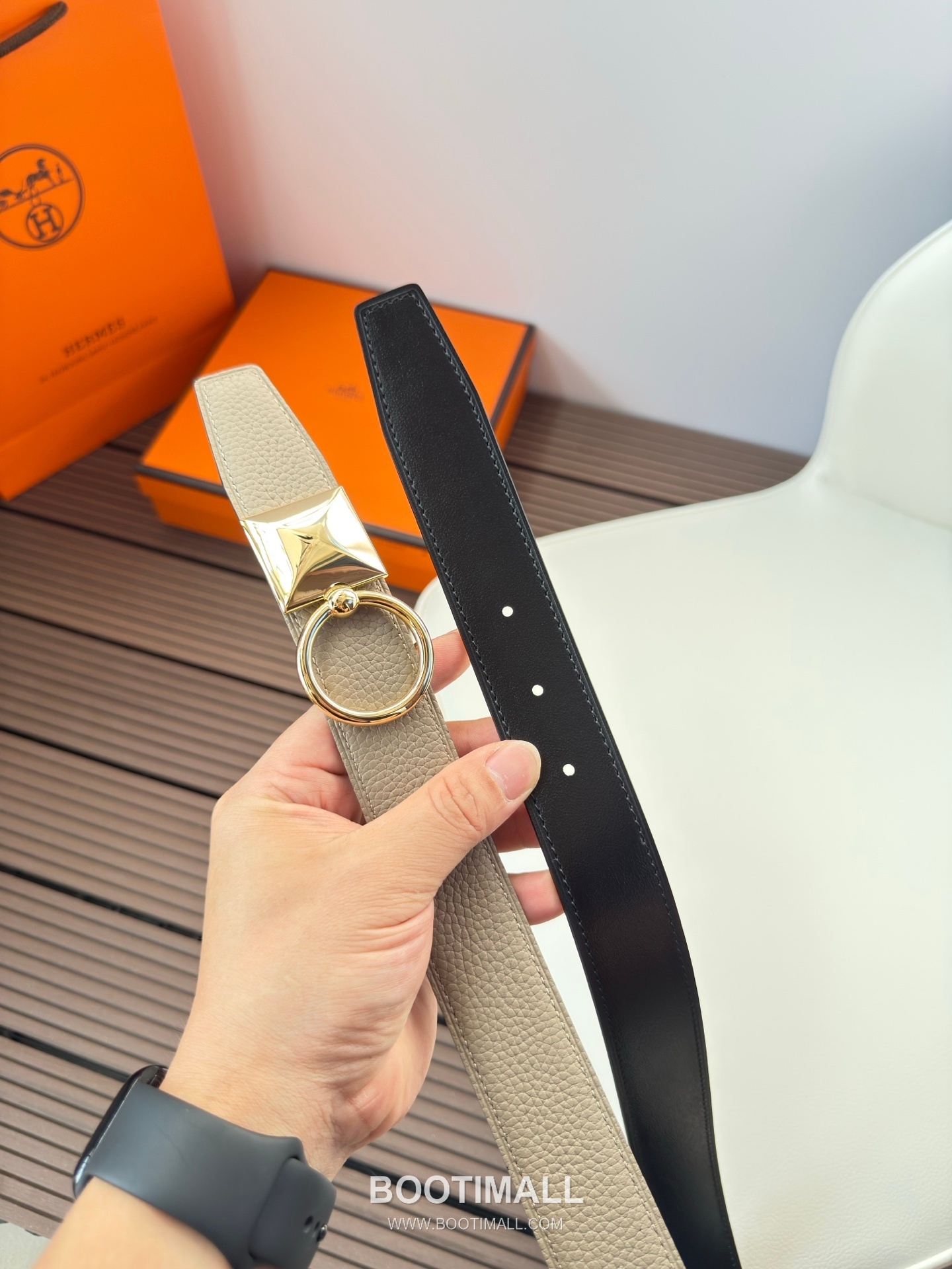 Hermes Constance Calfskin Reversible Belt with H Buckle Palladium 에르메스 콘스탄스 카프스킨 리버서블 벨트 H버클 스테인리스 스틸 팔라듐 피니시 3.2cm 5