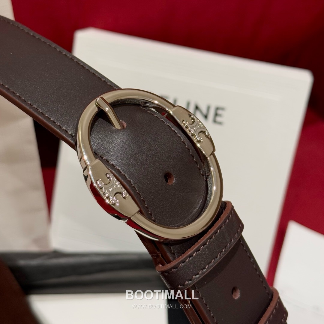 Celine Twin Triomphe Suede Calfskin Leather Belt with Triomphe Buckle Gold-Plated 셀린느 트윈 트리옹프 스웨이드 카프스킨 레더 벨트 트리옹프 버클 황동 베이스 금도금 3.5cm 4