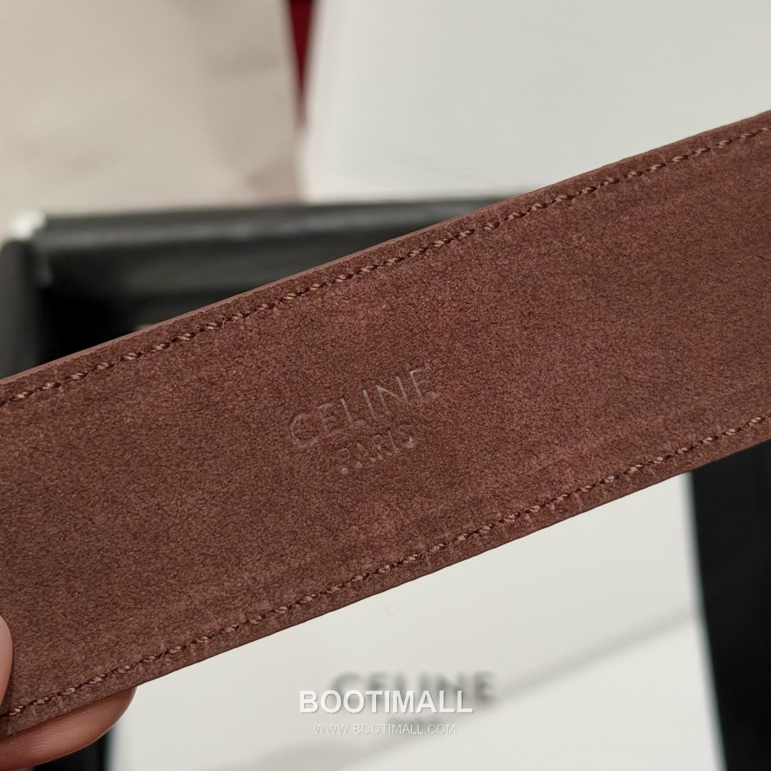 Celine Twin Triomphe Suede Calfskin Leather Belt with Triomphe Buckle Gold-Plated 셀린느 트윈 트리옹프 스웨이드 카프스킨 레더 벨트 트리옹프 버클 황동 베이스 금도금 3.5cm 7