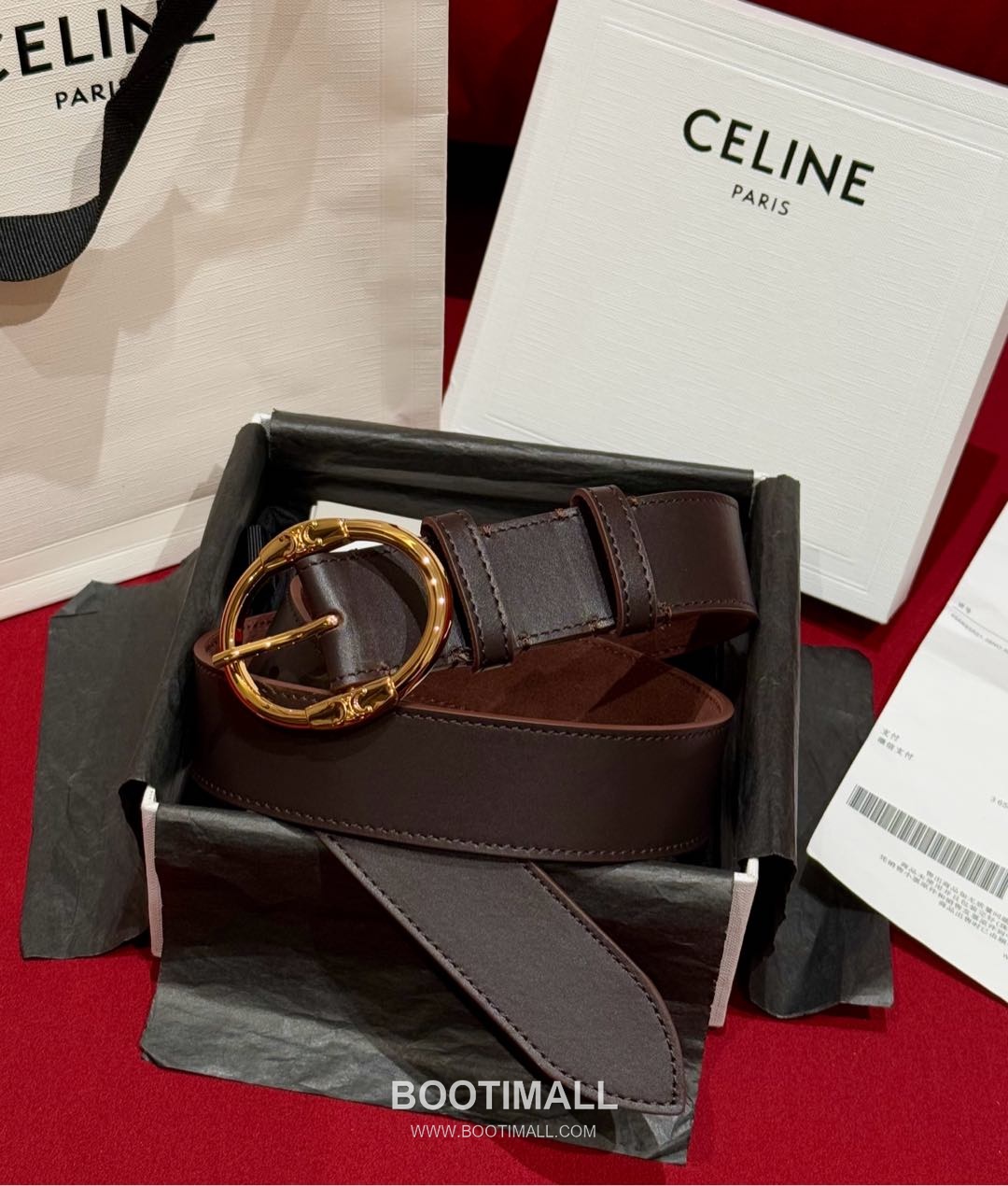 Celine Twin Triomphe Suede Calfskin Leather Belt with Triomphe Buckle Gold-Plated 셀린느 트윈 트리옹프 스웨이드 카프스킨 레더 벨트 트리옹프 버클 황동 베이스 금도금 3.5cm 1