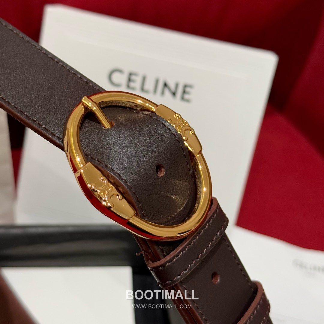 Celine Twin Triomphe Suede Calfskin Leather Belt with Triomphe Buckle Gold-Plated 셀린느 트윈 트리옹프 스웨이드 카프스킨 레더 벨트 트리옹프 버클 황동 베이스 금도금 3.5cm 4
