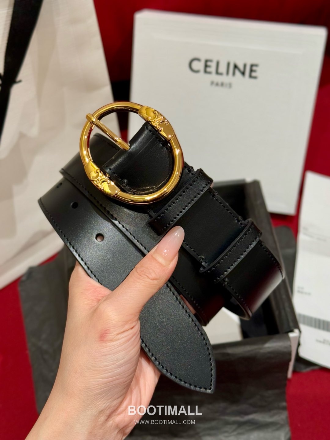Celine Twin Triomphe Suede Calfskin Leather Belt with Triomphe Buckle Gold-Plated 셀린느 트윈 트리옹프 스웨이드 카프스킨 레더 벨트 트리옹프 버클 황동 베이스 금도금 3.5cm 2