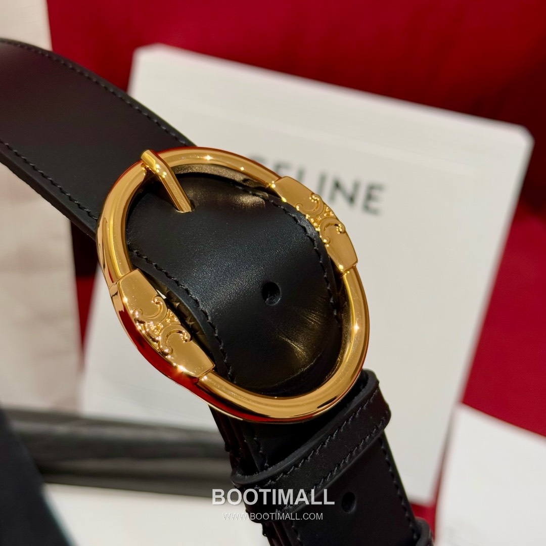 Celine Twin Triomphe Suede Calfskin Leather Belt with Triomphe Buckle Gold-Plated 셀린느 트윈 트리옹프 스웨이드 카프스킨 레더 벨트 트리옹프 버클 황동 베이스 금도금 3.5cm 4