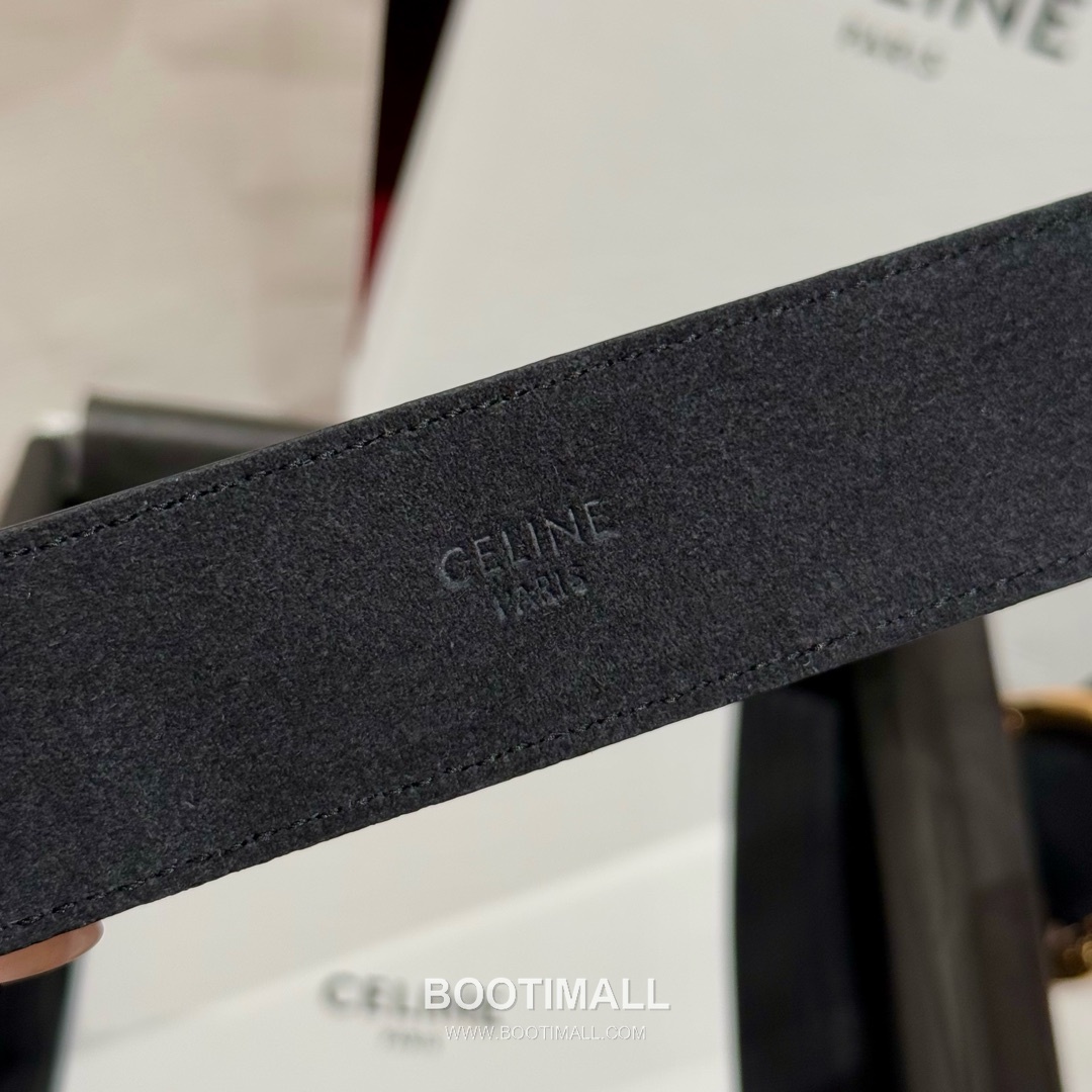 Celine Twin Triomphe Suede Calfskin Leather Belt with Triomphe Buckle Gold-Plated 셀린느 트윈 트리옹프 스웨이드 카프스킨 레더 벨트 트리옹프 버클 황동 베이스 금도금 3.5cm 5