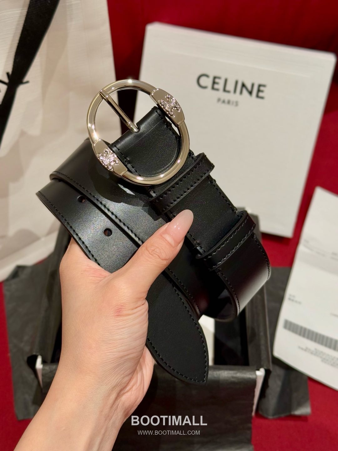 Celine Twin Triomphe Suede Calfskin Leather Belt with Triomphe Buckle Gold-Plated 셀린느 트윈 트리옹프 스웨이드 카프스킨 레더 벨트 트리옹프 버클 황동 베이스 금도금 3.5cm 2