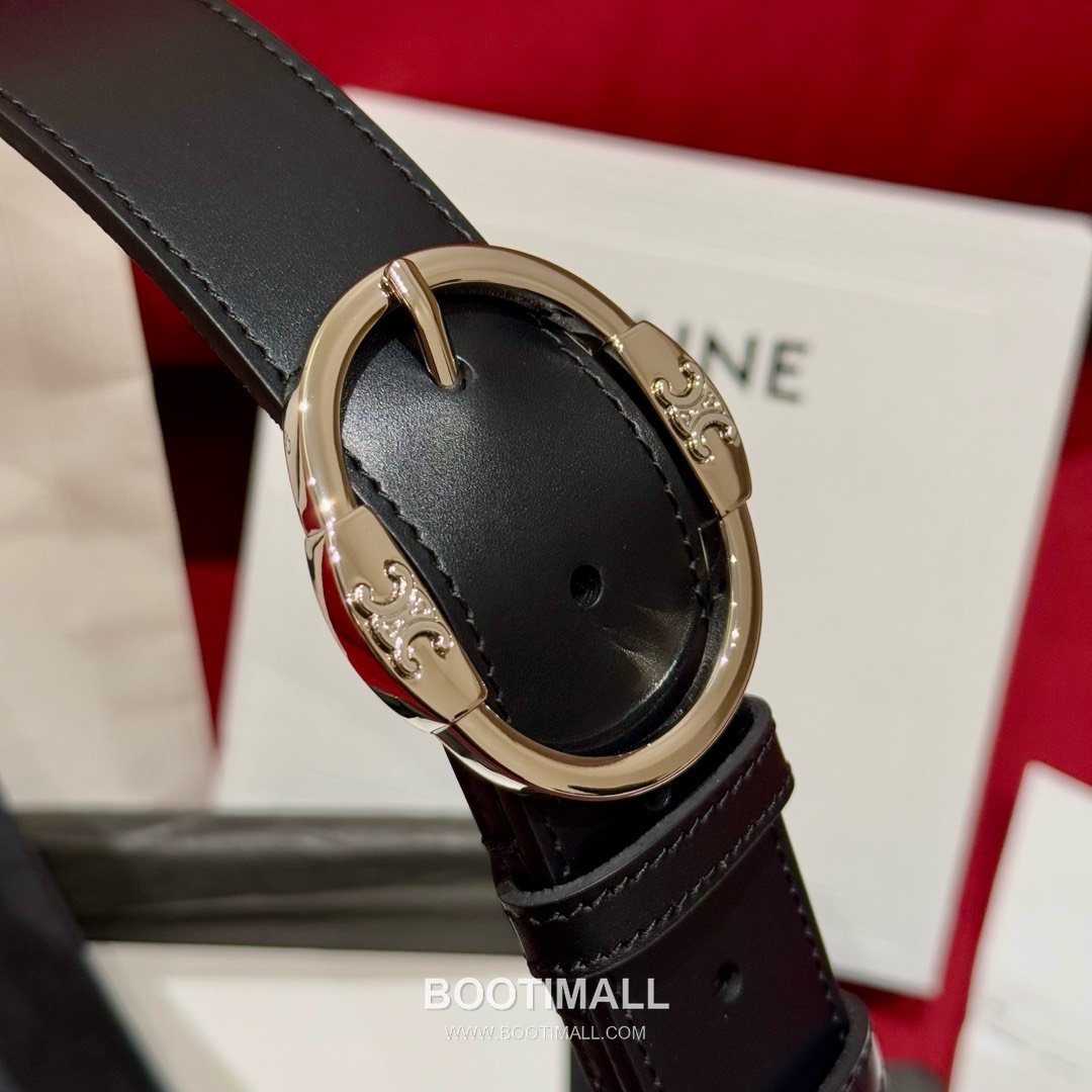 Celine Twin Triomphe Suede Calfskin Leather Belt with Triomphe Buckle Gold-Plated 셀린느 트윈 트리옹프 스웨이드 카프스킨 레더 벨트 트리옹프 버클 황동 베이스 금도금 3.5cm 4