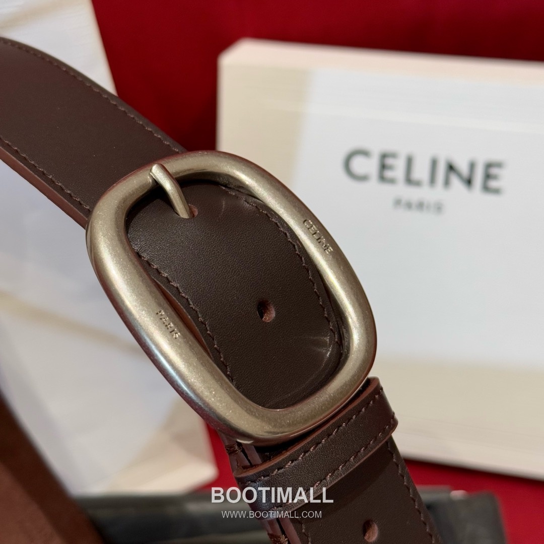 Celine Twin Triomphe Suede Calfskin Leather Belt with Triomphe Buckle Gold-Plated 셀린느 트윈 트리옹프 스웨이드 카프스킨 레더 벨트 트리옹프 버클 황동 베이스 금도금 3.5cm 4