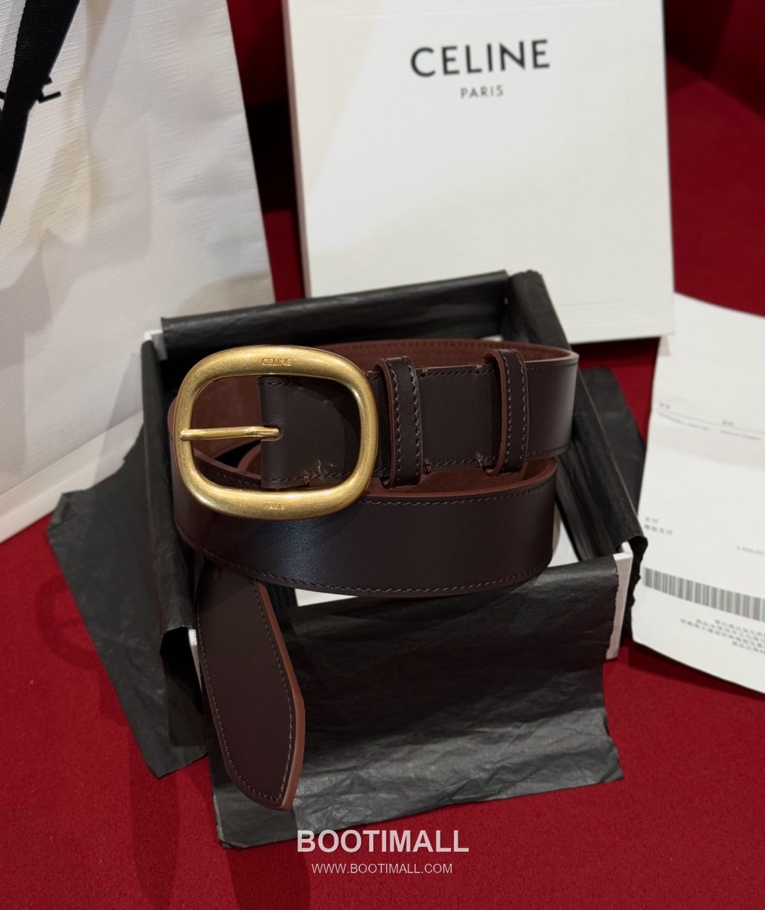 Celine Twin Triomphe Suede Calfskin Leather Belt with Triomphe Buckle Gold-Plated 셀린느 트윈 트리옹프 스웨이드 카프스킨 레더 벨트 트리옹프 버클 황동 베이스 금도금 3.5cm 1