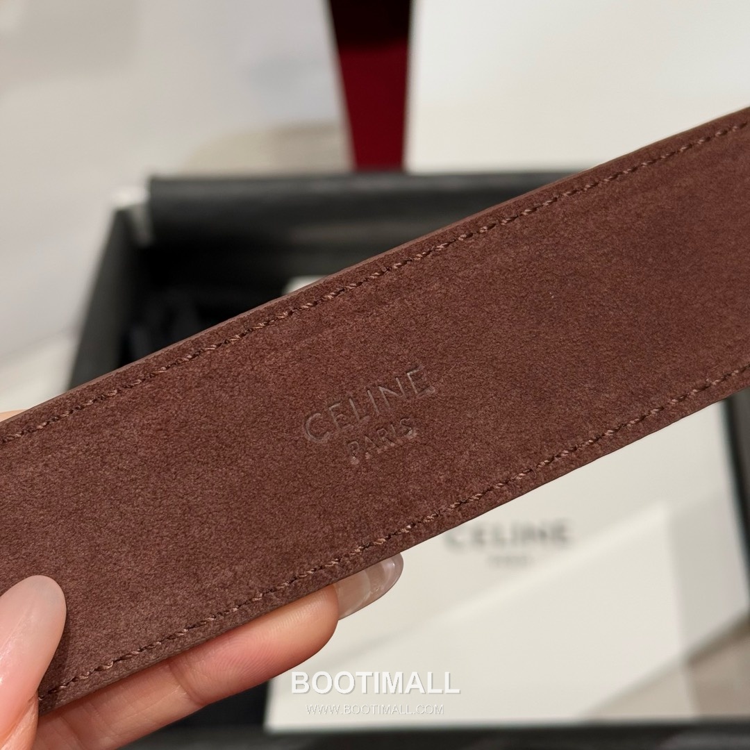Celine Twin Triomphe Suede Calfskin Leather Belt with Triomphe Buckle Gold-Plated 셀린느 트윈 트리옹프 스웨이드 카프스킨 레더 벨트 트리옹프 버클 황동 베이스 금도금 3.5cm 6