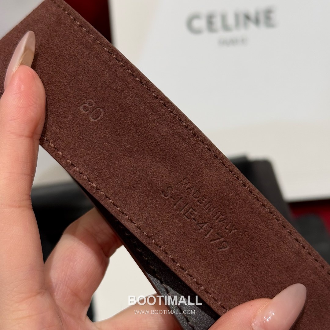 Celine Twin Triomphe Suede Calfskin Leather Belt with Triomphe Buckle Gold-Plated 셀린느 트윈 트리옹프 스웨이드 카프스킨 레더 벨트 트리옹프 버클 황동 베이스 금도금 3.5cm 7