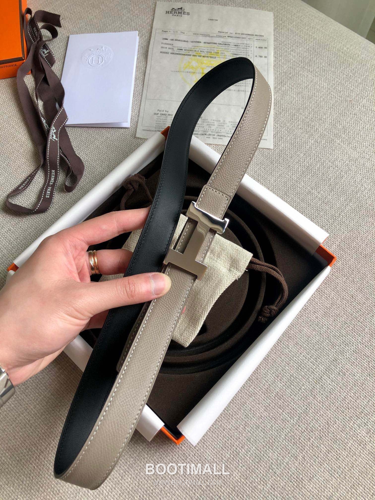 Hermes Glenan Swift Epsom Calfskin Reversible Belt with Glenan Buckle Palladium 에르메스 글레난 스위프트 엡송 카프스킨 리버서블 벨트 글레난 버클 황동 베이스 팔라듐 피니시 2.4cm 3