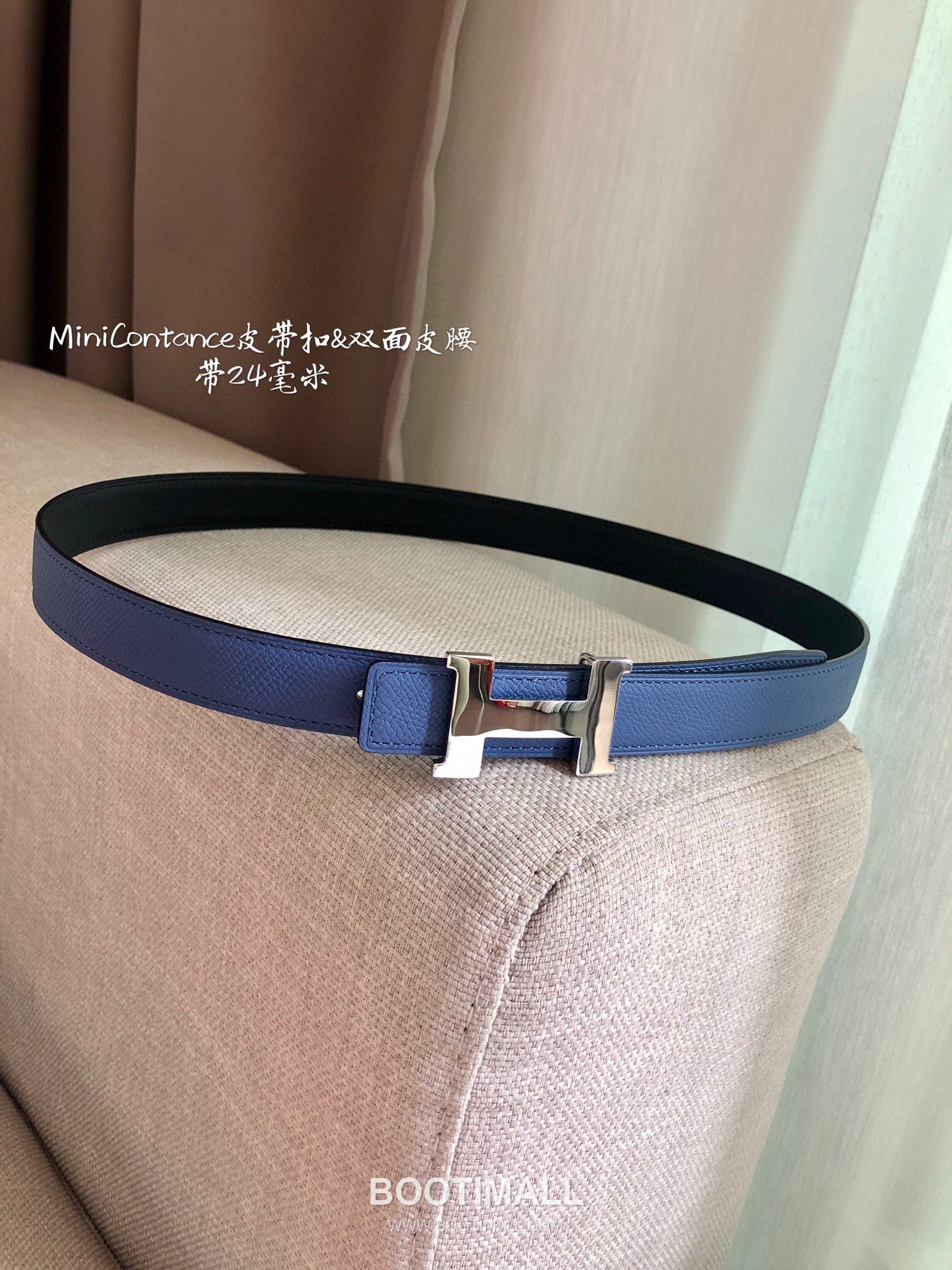 Hermes Glenan Swift Epsom Calfskin Reversible Belt with Glenan Buckle Palladium 에르메스 글레난 스위프트 엡송 카프스킨 리버서블 벨트 글레난 버클 황동 베이스 팔라듐 피니시 2.4cm 1