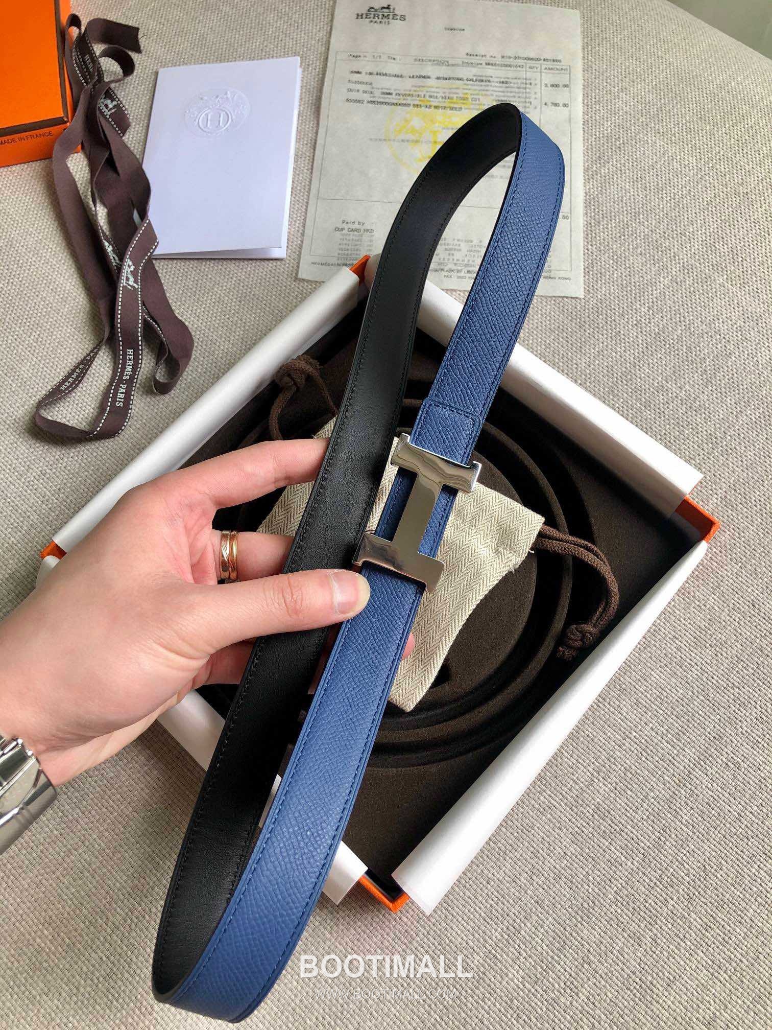 Hermes Glenan Swift Epsom Calfskin Reversible Belt with Glenan Buckle Palladium 에르메스 글레난 스위프트 엡송 카프스킨 리버서블 벨트 글레난 버클 황동 베이스 팔라듐 피니시 2.4cm 3