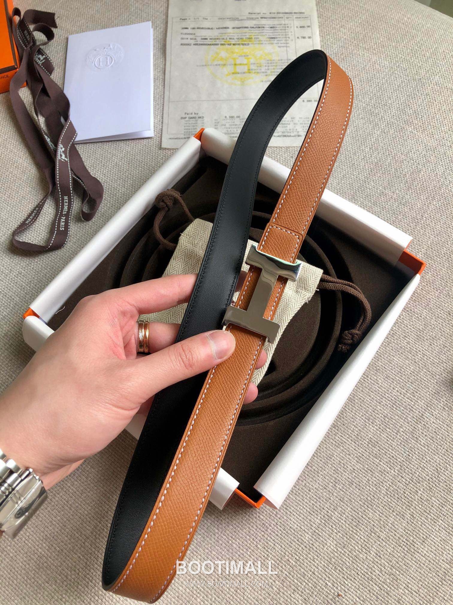 Hermes Glenan Swift Epsom Calfskin Reversible Belt with Glenan Buckle Palladium 에르메스 글레난 스위프트 엡송 카프스킨 리버서블 벨트 글레난 버클 황동 베이스 팔라듐 피니시 2.4cm 3