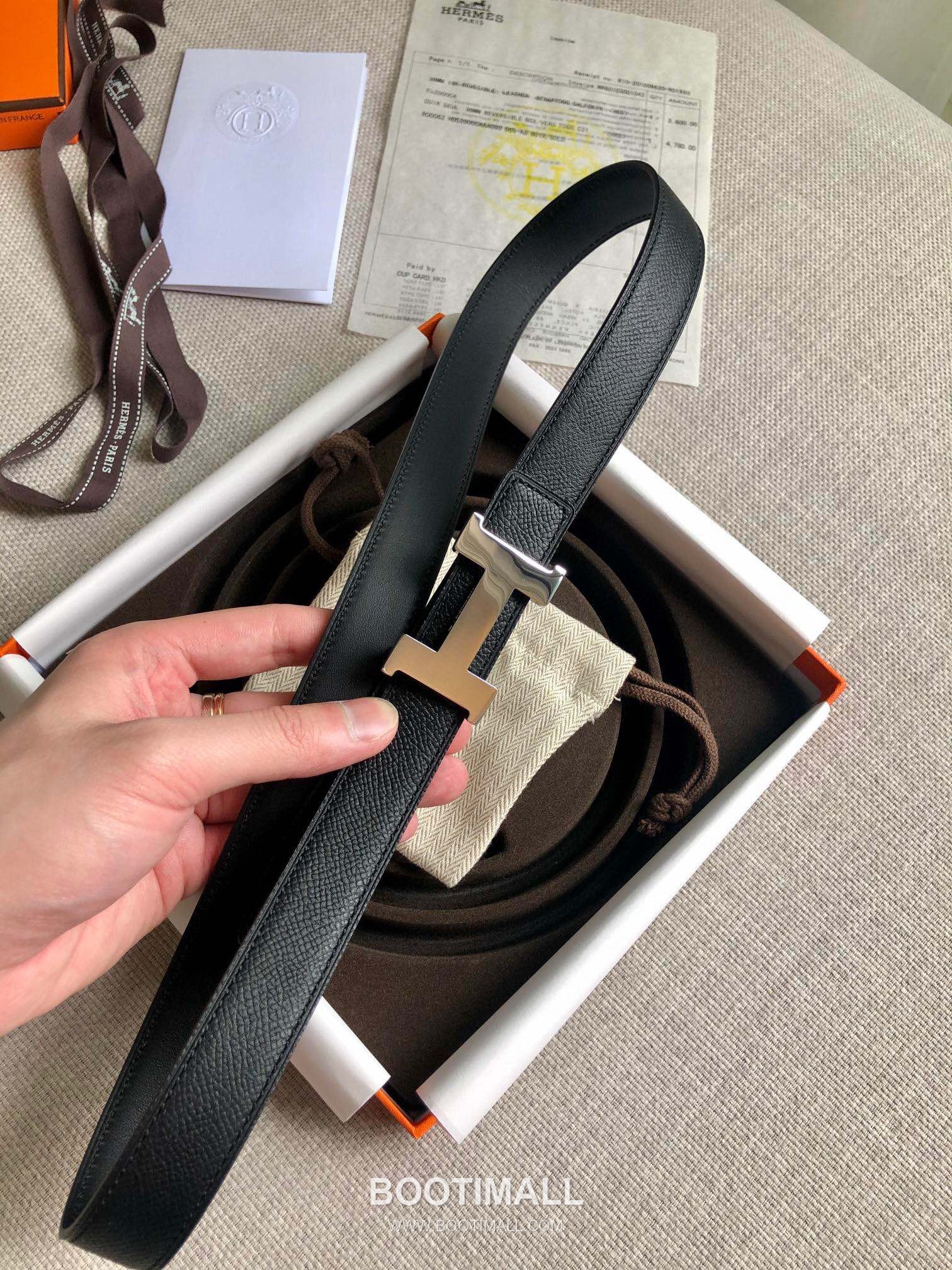 Hermes Glenan Swift Epsom Calfskin Reversible Belt with Glenan Buckle Palladium 에르메스 글레난 스위프트 엡송 카프스킨 리버서블 벨트 글레난 버클 황동 베이스 팔라듐 피니시 2.4cm 3