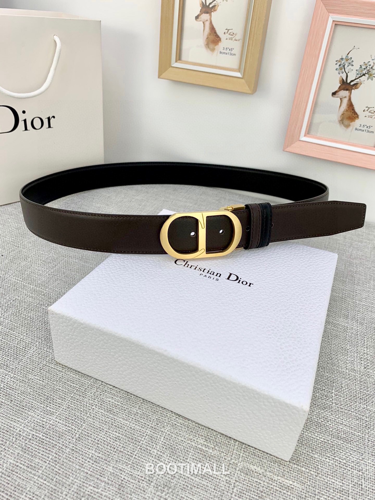 Dior Calfskin Grained Leather Belt with CD Buckle Palladium 디올 카프스킨 그레인 레더 벨트 CD 버클 황동 베이스 팔라듐 피니시 3.5cm 1
