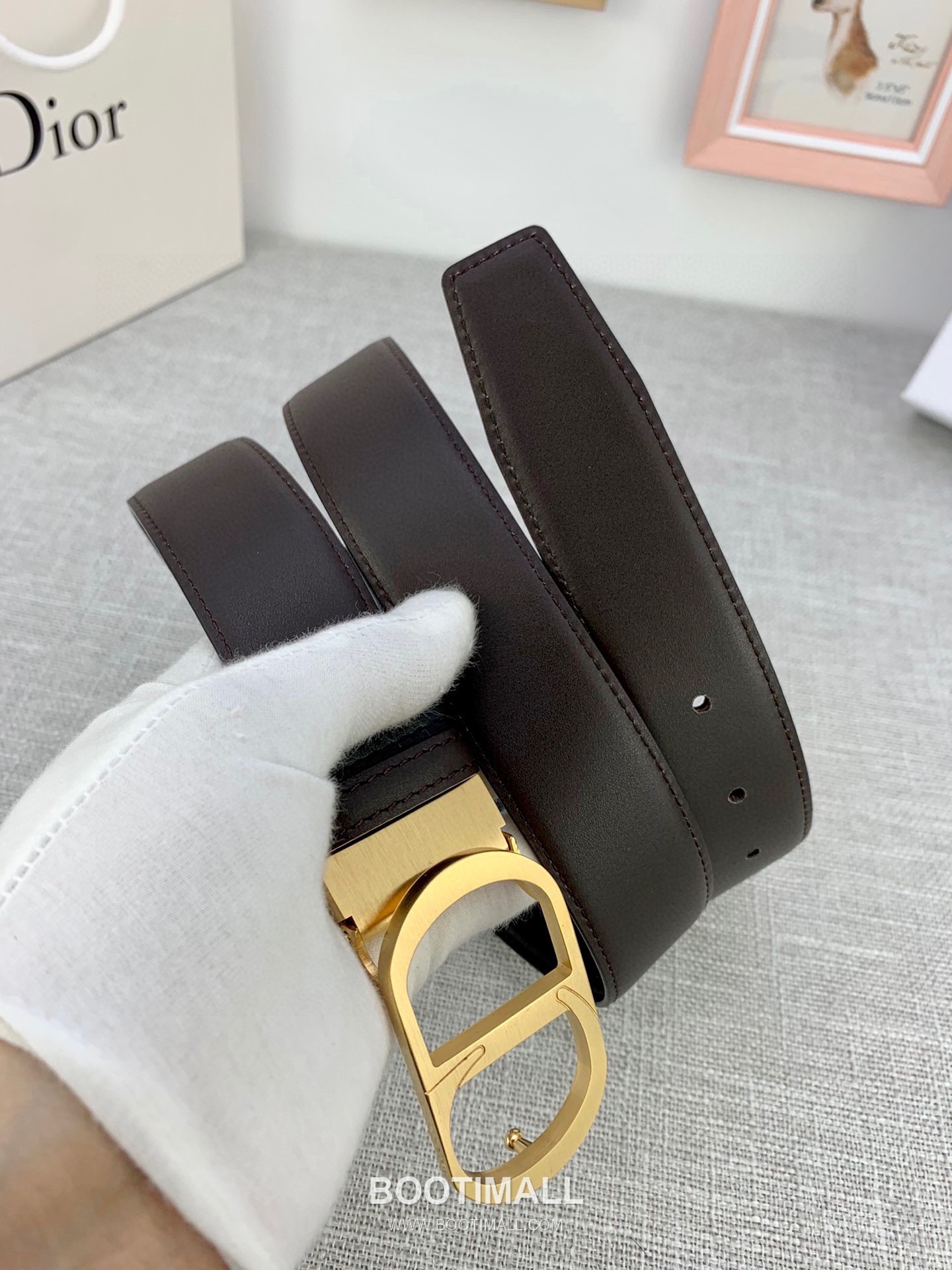 Dior Calfskin Grained Leather Belt with CD Buckle Palladium 디올 카프스킨 그레인 레더 벨트 CD 버클 황동 베이스 팔라듐 피니시 3.5cm 2