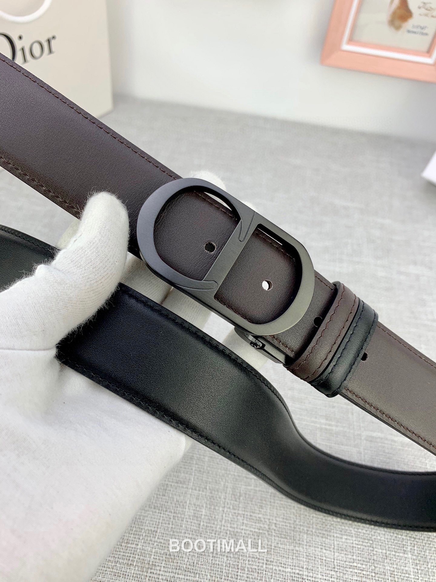 Dior Calfskin Grained Leather Belt with CD Buckle Palladium 디올 카프스킨 그레인 레더 벨트 CD 버클 황동 베이스 팔라듐 피니시 3.5cm 5