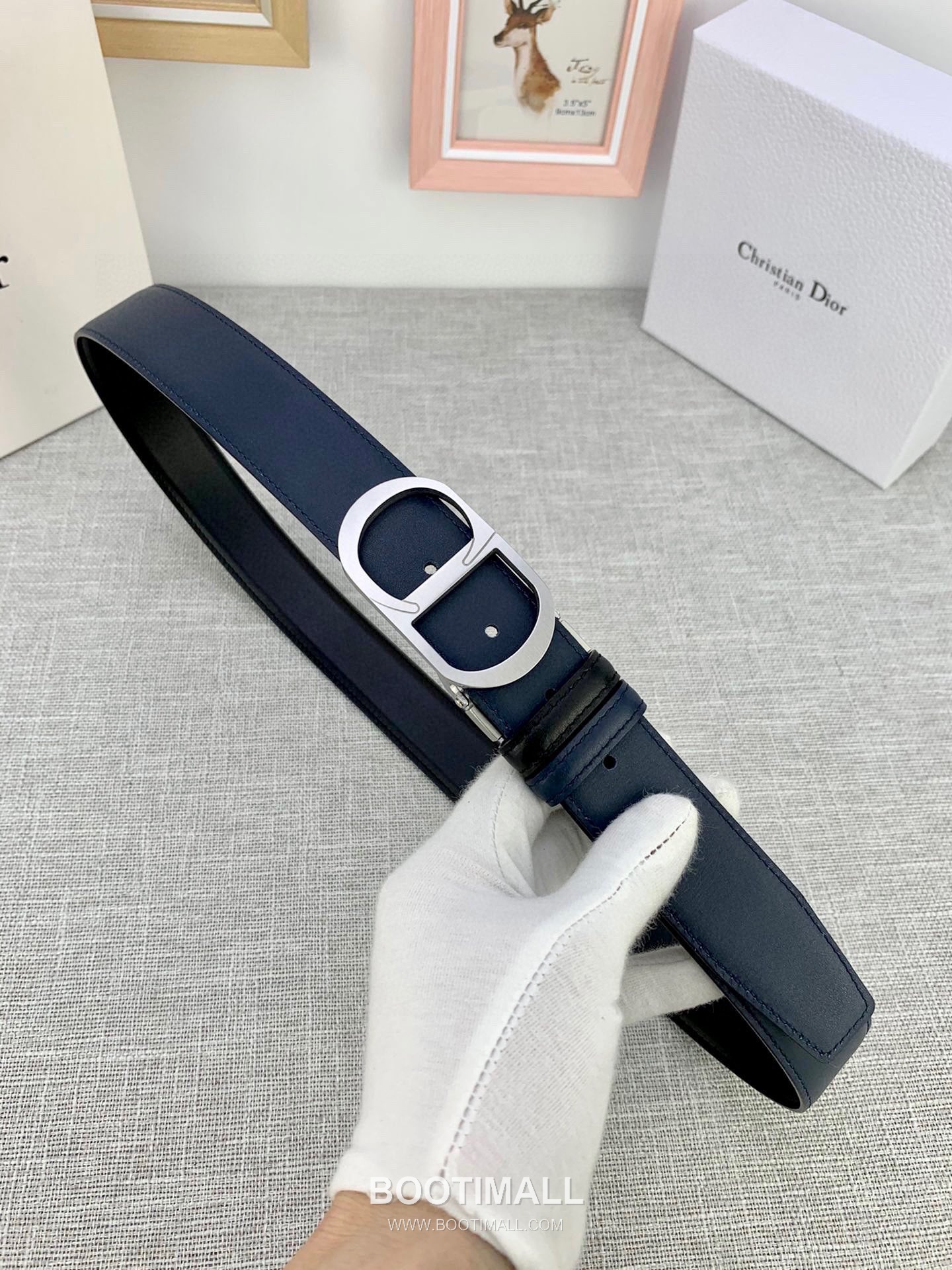 Dior Calfskin Grained Leather Belt with CD Buckle Palladium 디올 카프스킨 그레인 레더 벨트 CD 버클 황동 베이스 팔라듐 피니시 3.5cm 4
