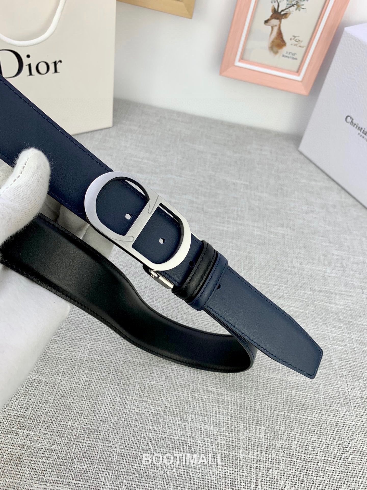 Dior Calfskin Grained Leather Belt with CD Buckle Palladium 디올 카프스킨 그레인 레더 벨트 CD 버클 황동 베이스 팔라듐 피니시 3.5cm 5
