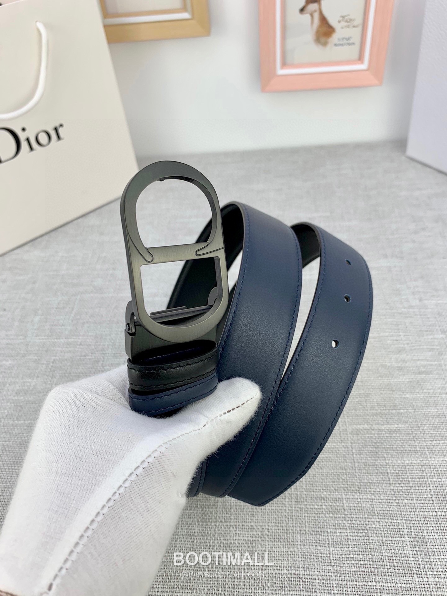 Dior Calfskin Grained Leather Belt with CD Buckle Palladium 디올 카프스킨 그레인 레더 벨트 CD 버클 황동 베이스 팔라듐 피니시 3.5cm 7