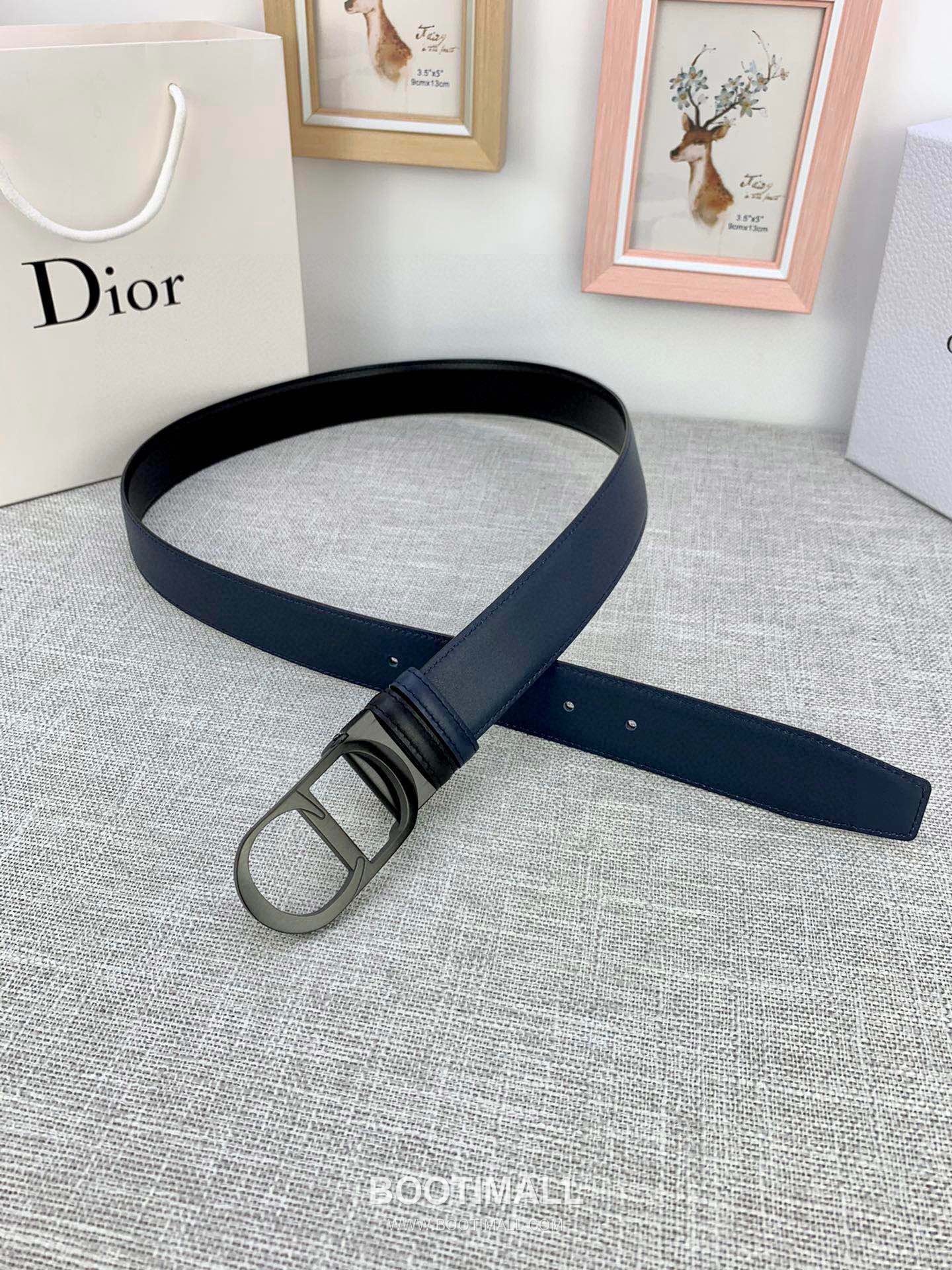Dior Calfskin Grained Leather Belt with CD Buckle Palladium 디올 카프스킨 그레인 레더 벨트 CD 버클 황동 베이스 팔라듐 피니시 3.5cm 8