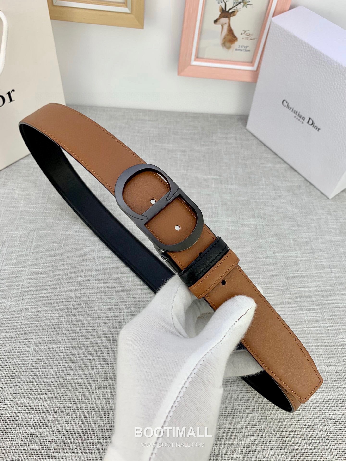 Dior Calfskin Grained Leather Belt with CD Buckle Palladium 디올 카프스킨 그레인 레더 벨트 CD 버클 황동 베이스 팔라듐 피니시 3.5cm 5
