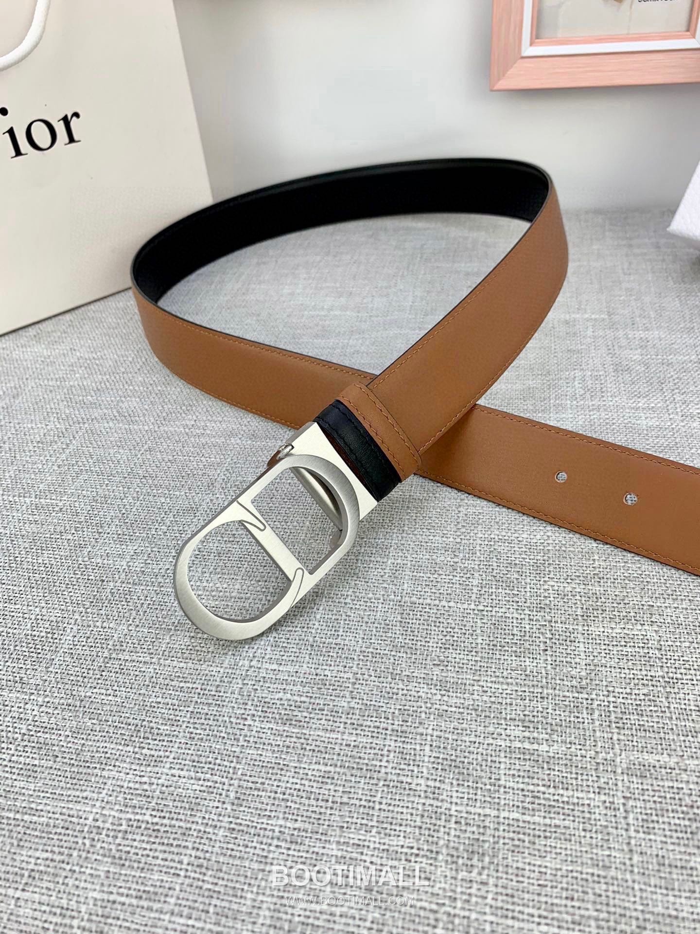 Dior Calfskin Grained Leather Belt with CD Buckle Palladium 디올 카프스킨 그레인 레더 벨트 CD 버클 황동 베이스 팔라듐 피니시 3.5cm 7