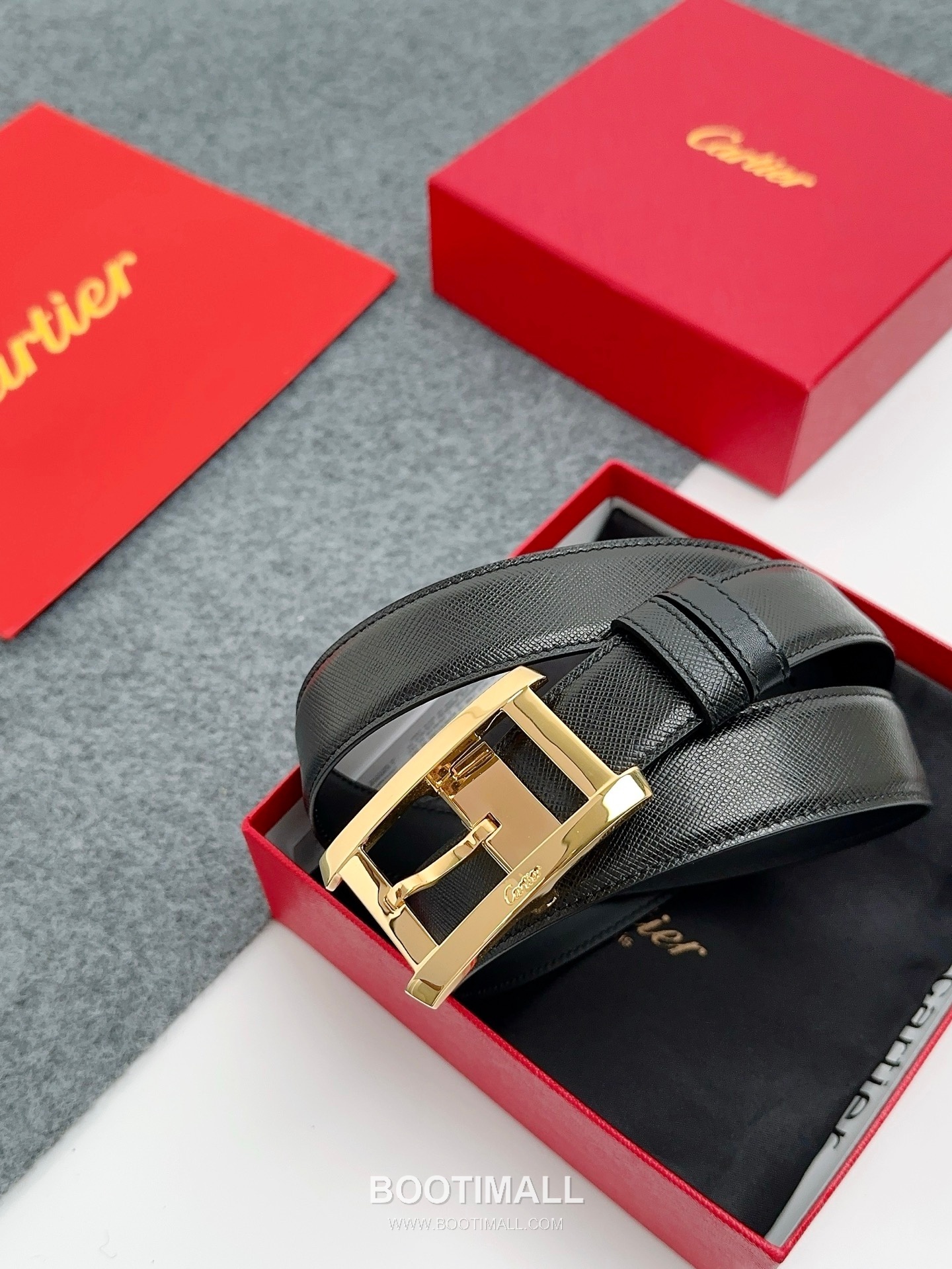 Cartier Calfskin Leather Belt with Logo Buckle Palladium 까르띠에 카프스킨 레더 벨트 로고 버클 황동 베이스 팔라듐 피니시 3.5cm 1
