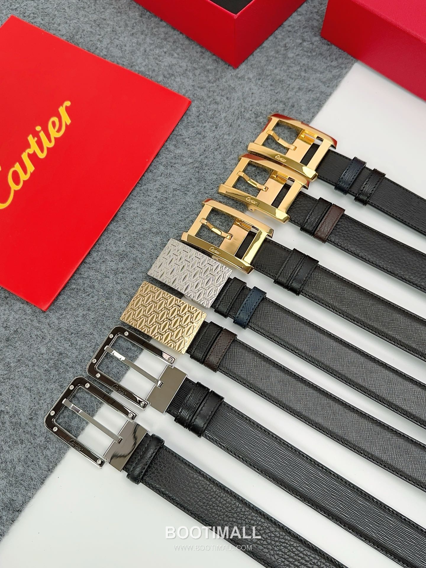 Cartier Calfskin Leather Belt with Logo Buckle Palladium 까르띠에 카프스킨 레더 벨트 로고 버클 황동 베이스 팔라듐 피니시 3.5cm 6