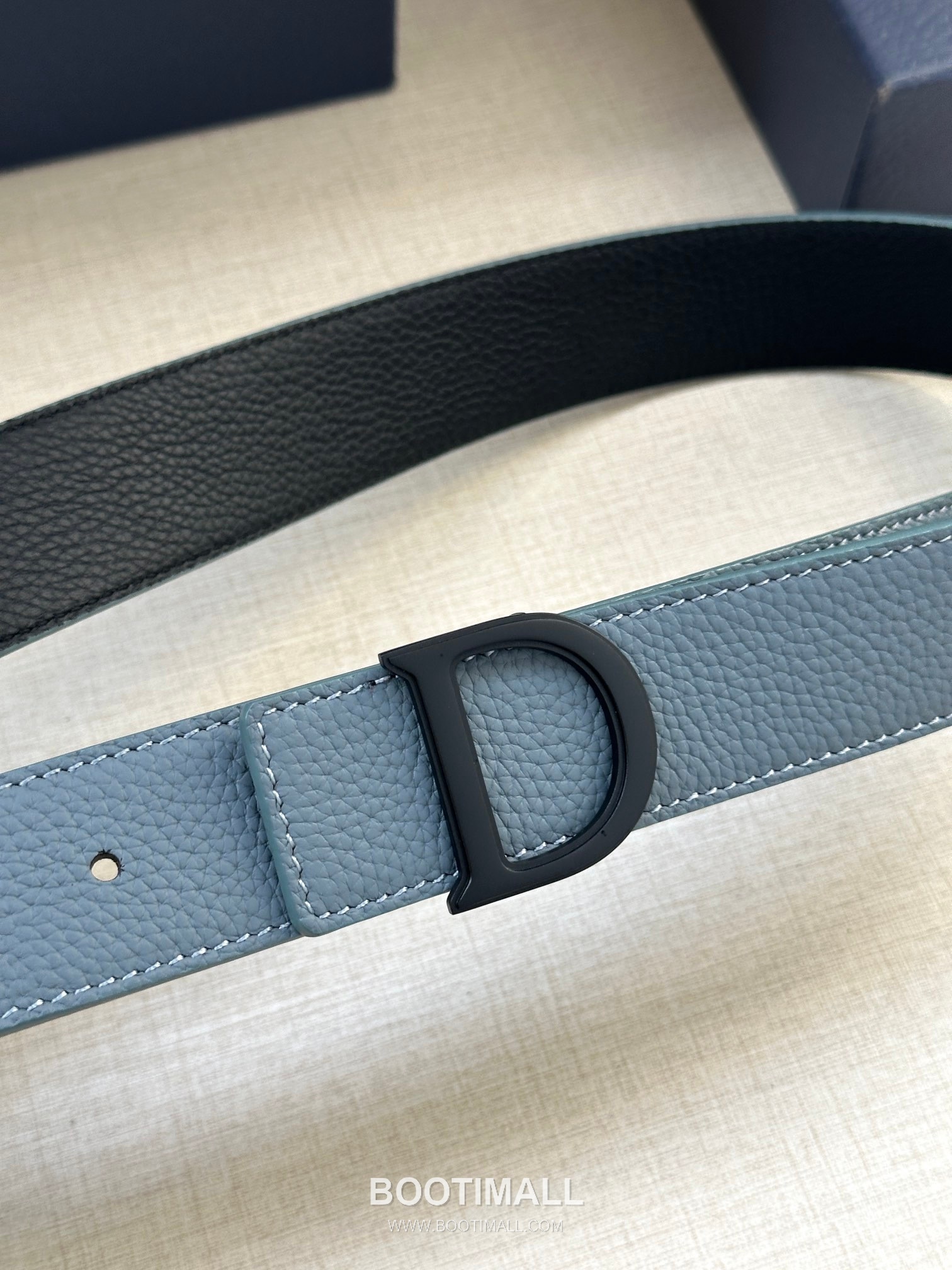 Dior Calfskin Grained Leather Reversible Belt with Logo Buckle Palladium 디올 카프스킨 그레인 레더 리버서블 벨트 로고 버클 황동 베이스 팔라듐 피니시 3.5cm 3