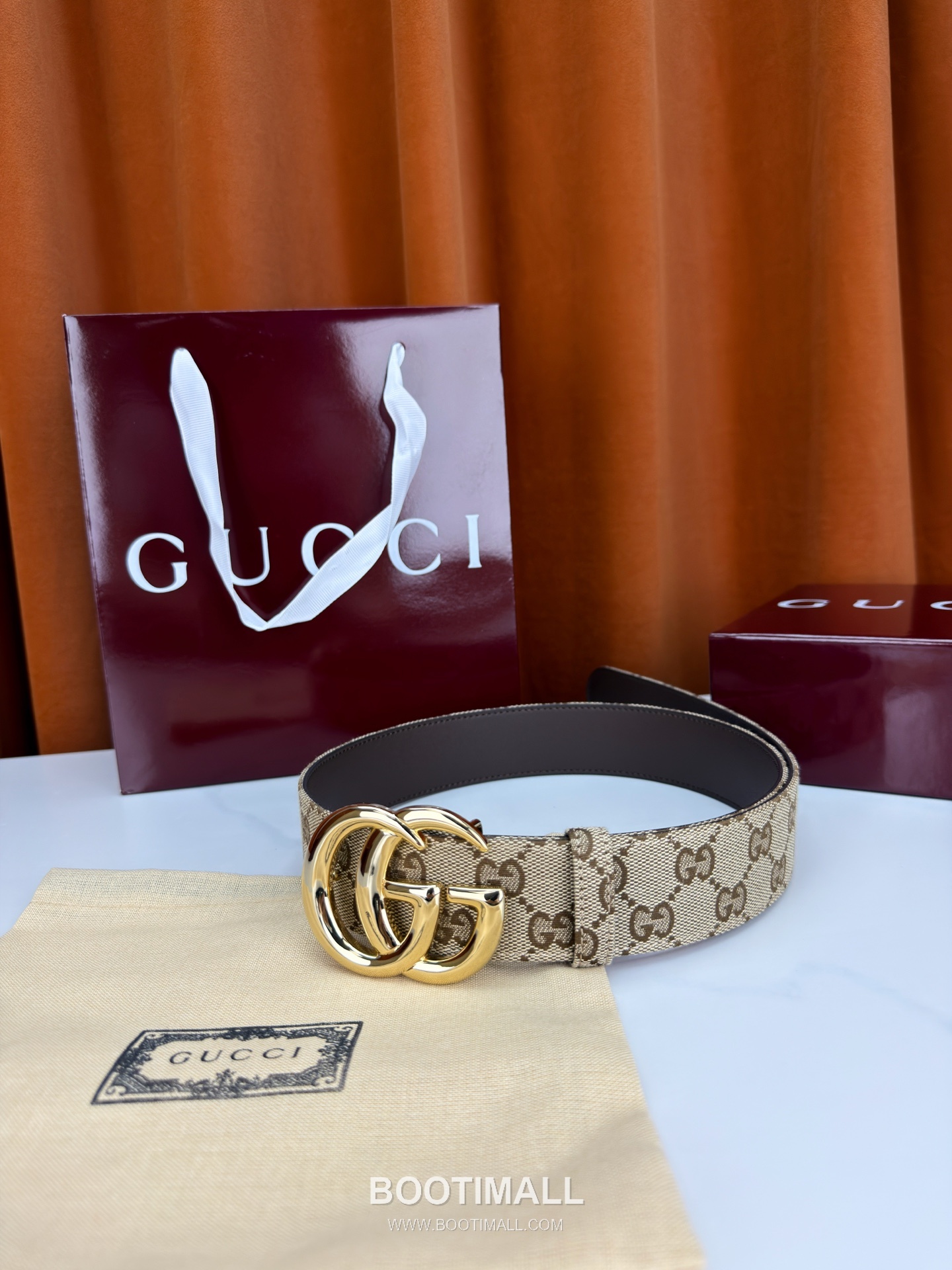 Gucci GG Jacquard Canvas Belt with Double G Buckle Gold-Plated 구찌 GG 자카드 캔버스 벨트 더블G 버클 황동 베이스 금도금 3.8cm 2