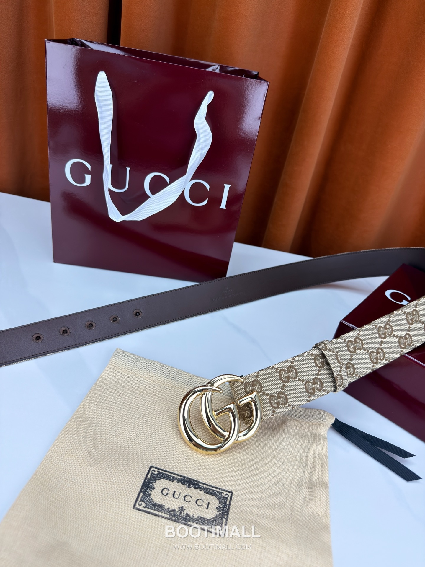 Gucci GG Jacquard Canvas Belt with Double G Buckle Gold-Plated 구찌 GG 자카드 캔버스 벨트 더블G 버클 황동 베이스 금도금 3.8cm 6