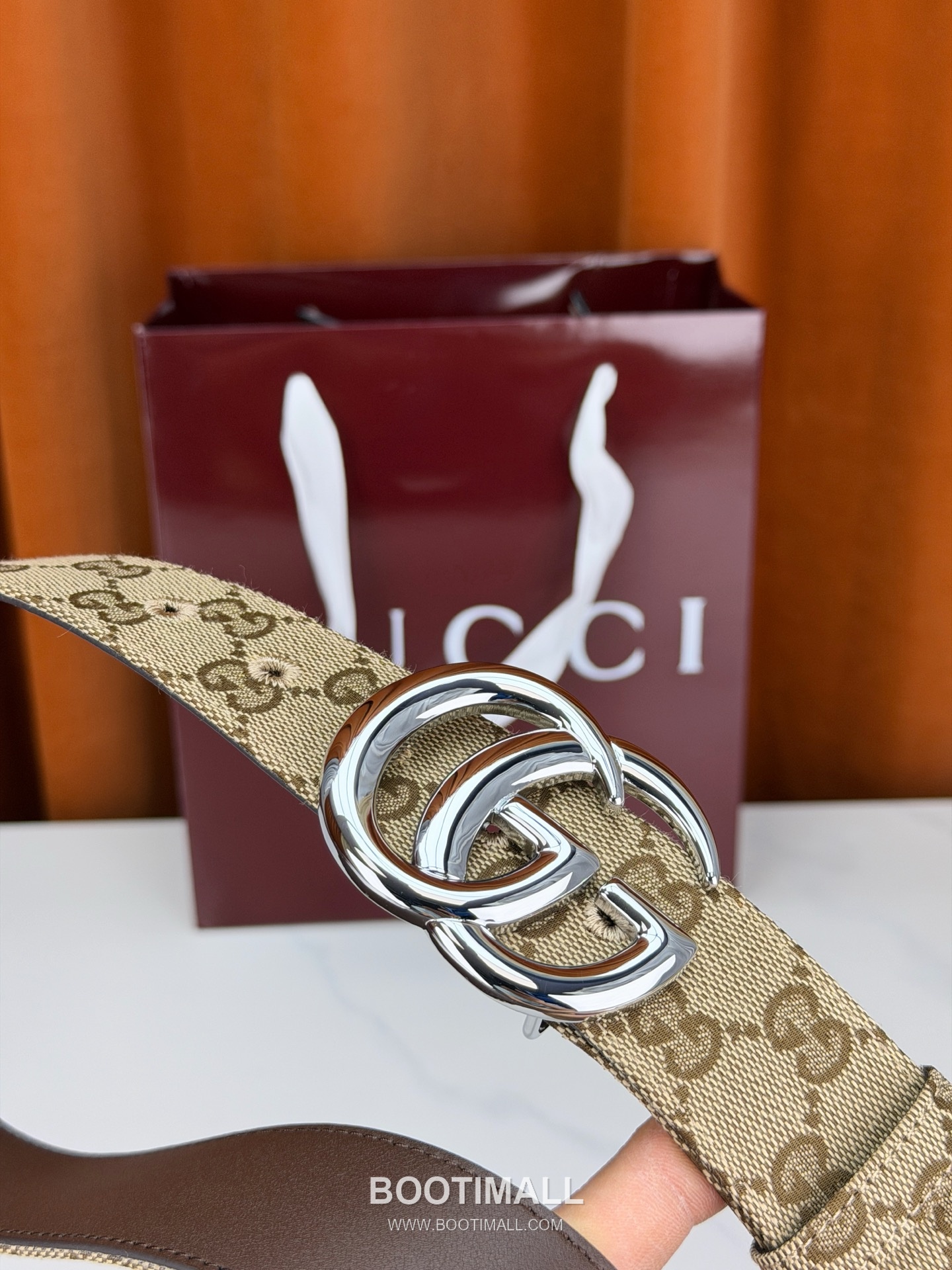 Gucci GG Jacquard Canvas Belt with Double G Buckle Gold-Plated 구찌 GG 자카드 캔버스 벨트 더블G 버클 황동 베이스 금도금 3.8cm 2