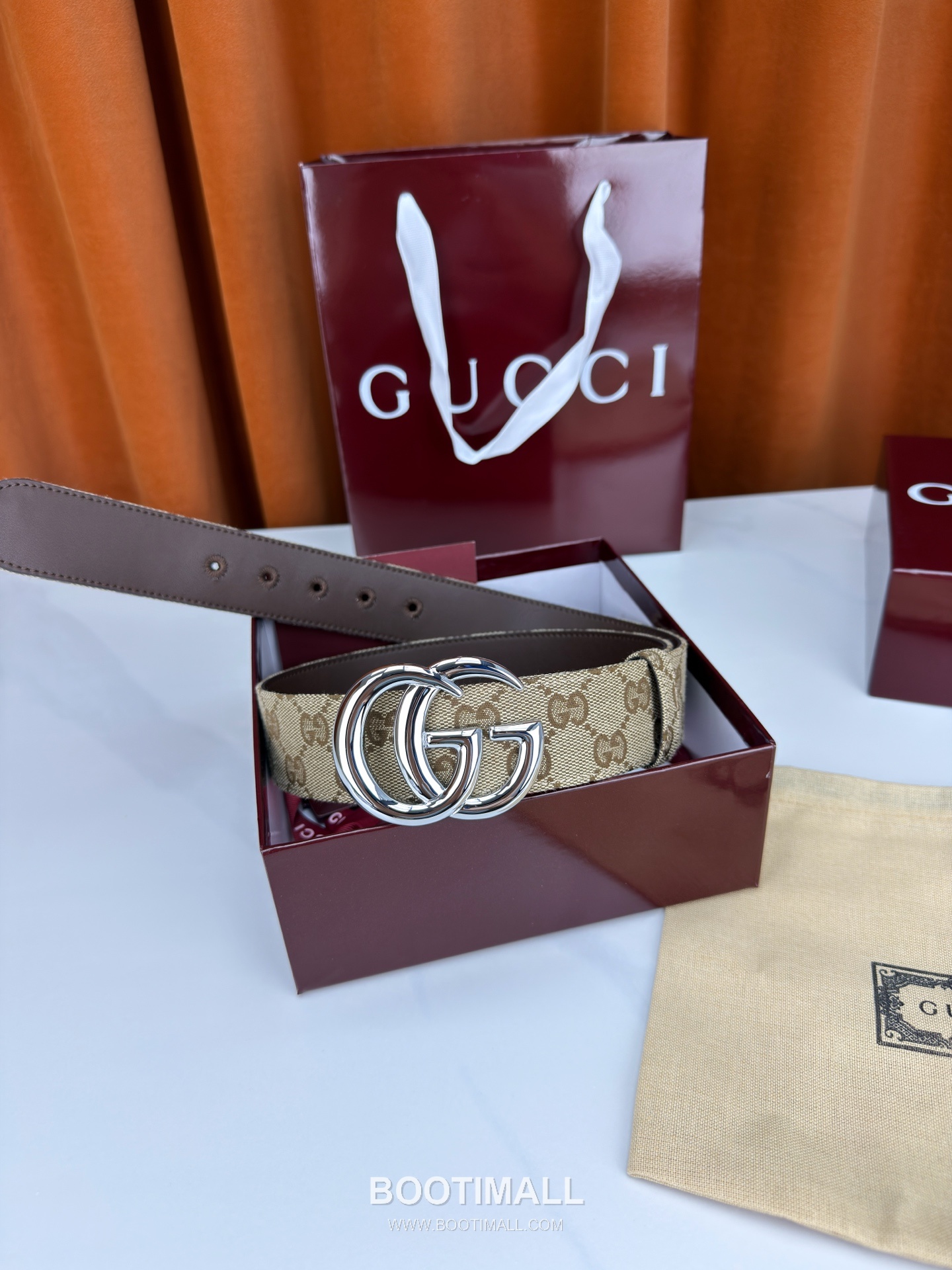 Gucci GG Jacquard Canvas Belt with Double G Buckle Gold-Plated 구찌 GG 자카드 캔버스 벨트 더블G 버클 황동 베이스 금도금 3.8cm 3