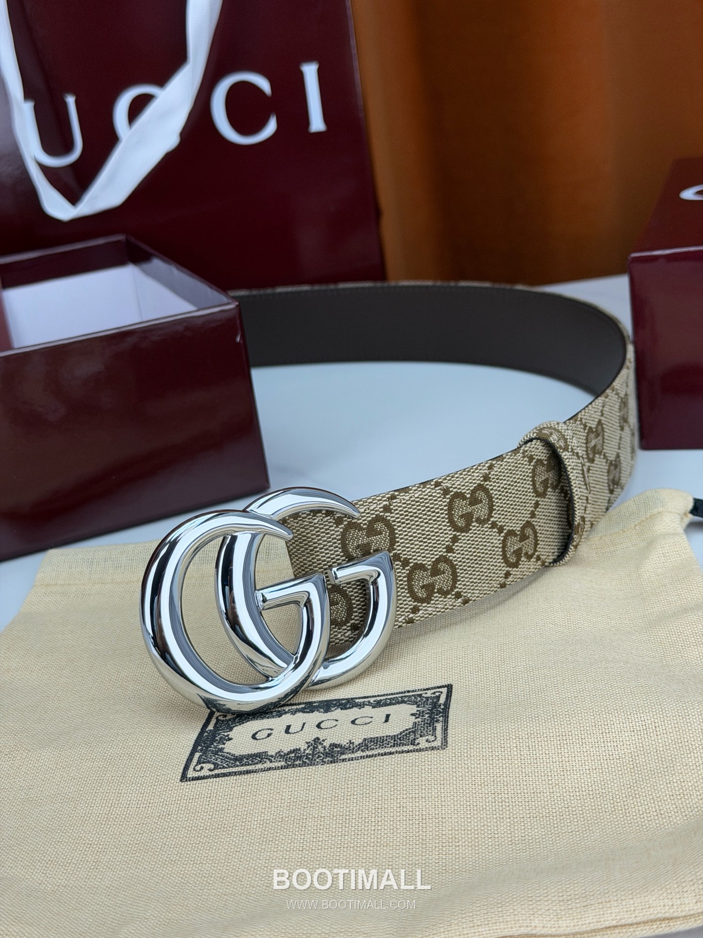 Gucci GG Jacquard Canvas Belt with Double G Buckle Gold-Plated 구찌 GG 자카드 캔버스 벨트 더블G 버클 황동 베이스 금도금 3.8cm 4