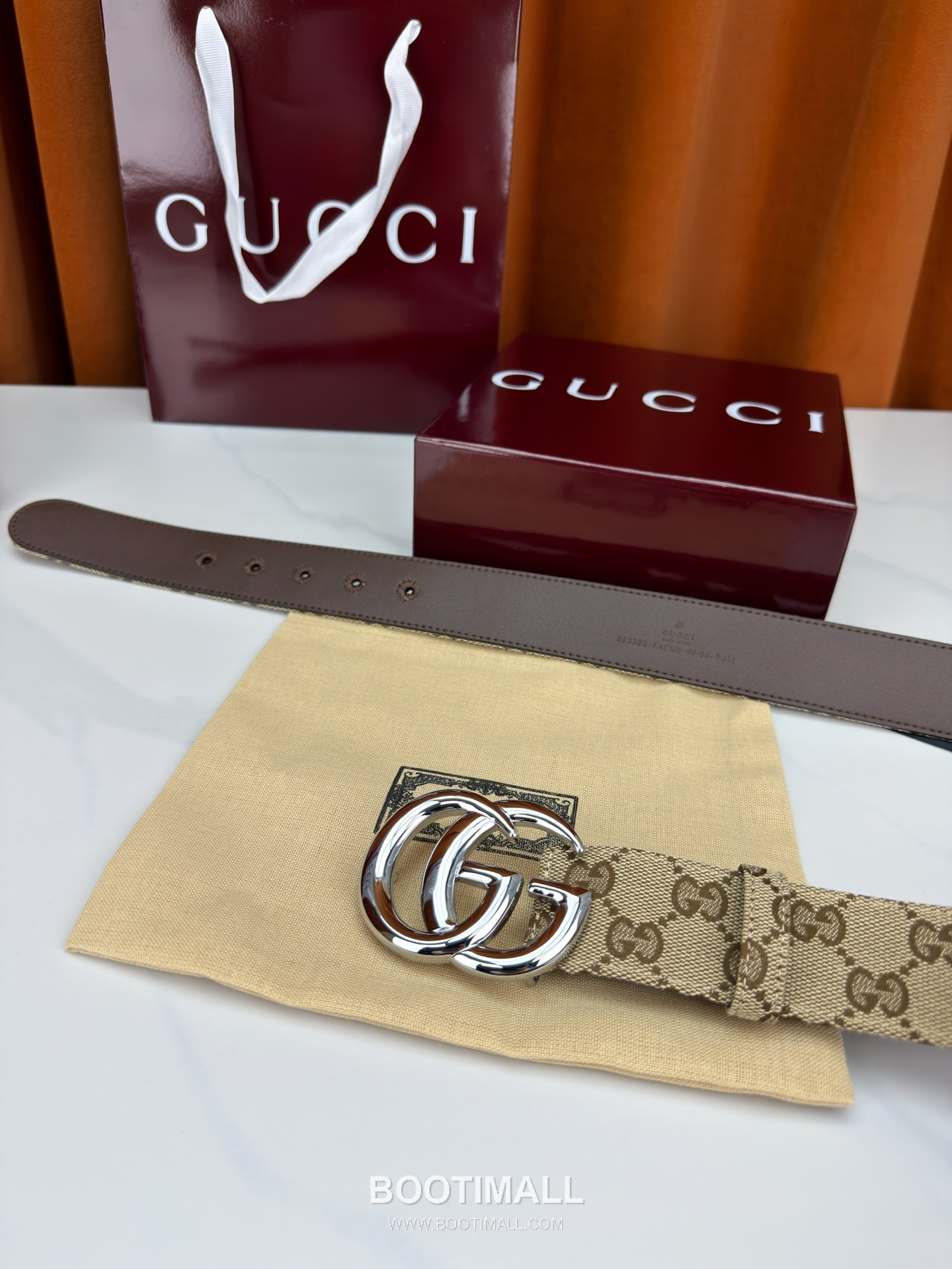 Gucci GG Jacquard Canvas Belt with Double G Buckle Gold-Plated 구찌 GG 자카드 캔버스 벨트 더블G 버클 황동 베이스 금도금 3.8cm 6