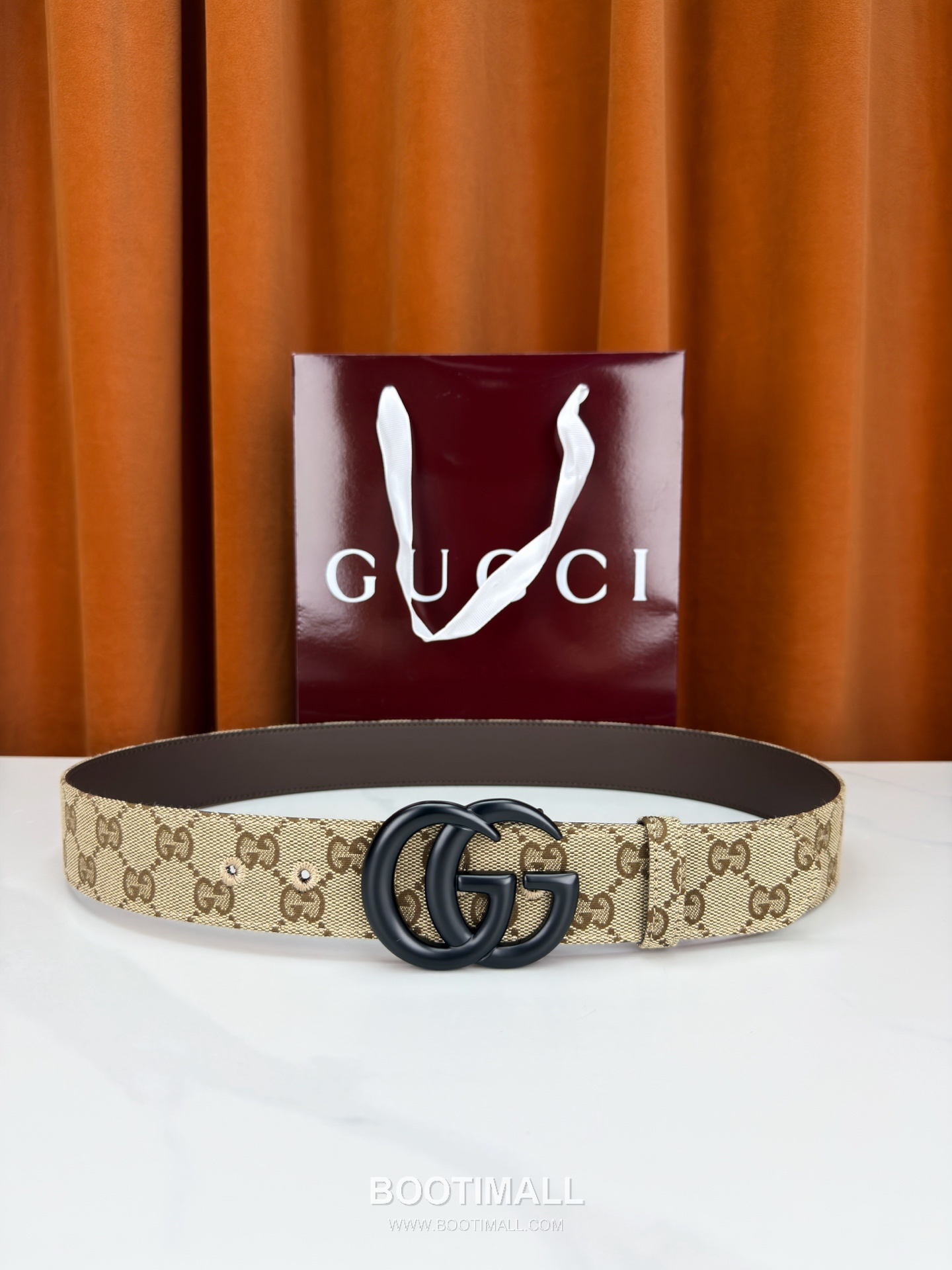 Gucci GG Jacquard Canvas Belt with Double G Buckle Gold-Plated 구찌 GG 자카드 캔버스 벨트 더블G 버클 황동 베이스 금도금 3.8cm 1