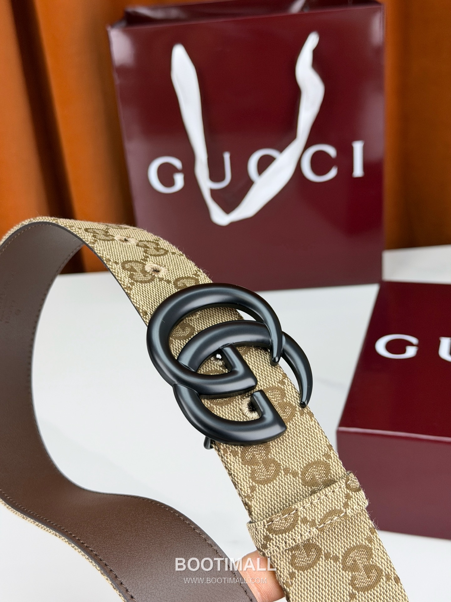 Gucci GG Jacquard Canvas Belt with Double G Buckle Gold-Plated 구찌 GG 자카드 캔버스 벨트 더블G 버클 황동 베이스 금도금 3.8cm 3