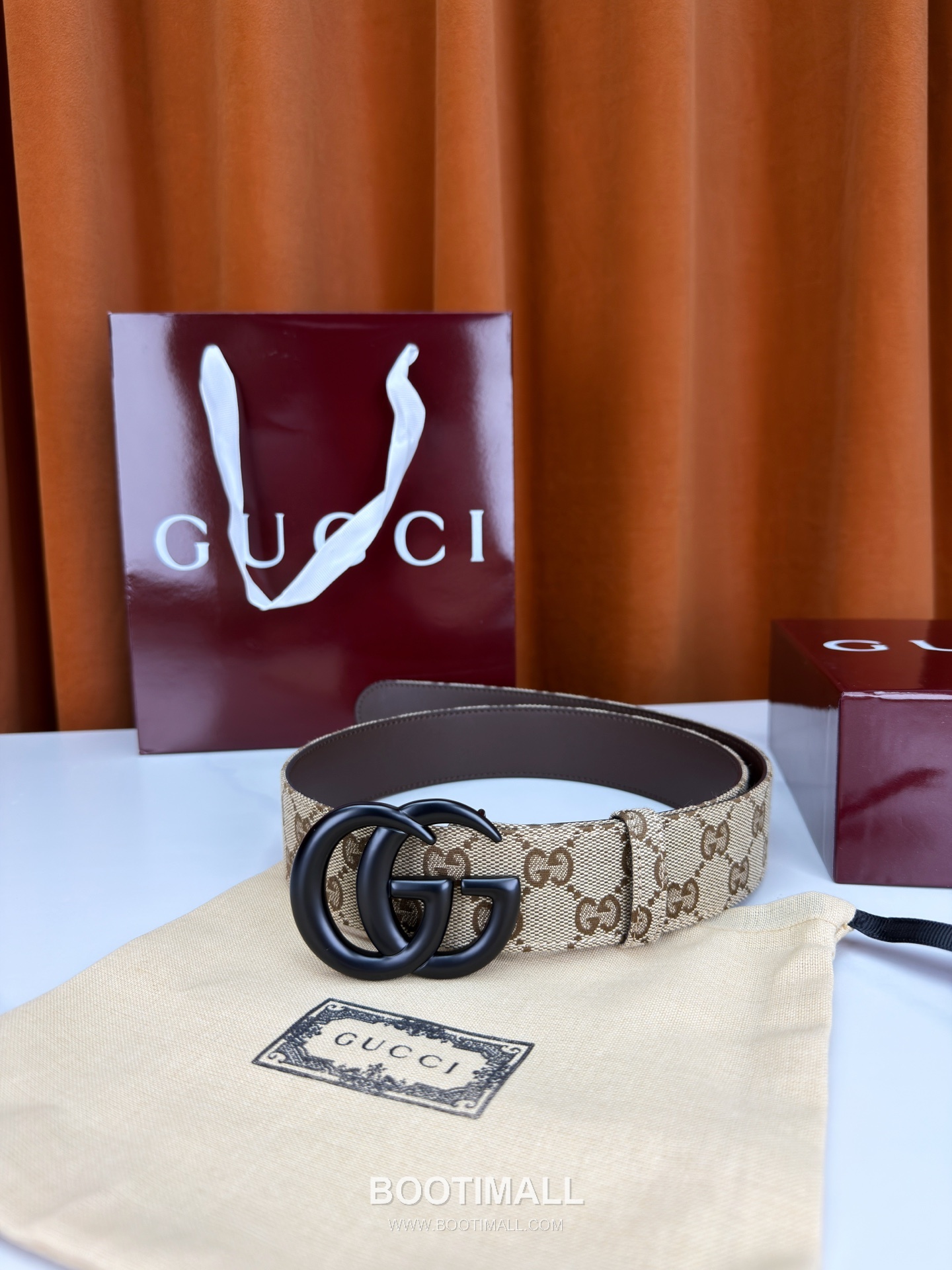 Gucci GG Jacquard Canvas Belt with Double G Buckle Gold-Plated 구찌 GG 자카드 캔버스 벨트 더블G 버클 황동 베이스 금도금 3.8cm 4
