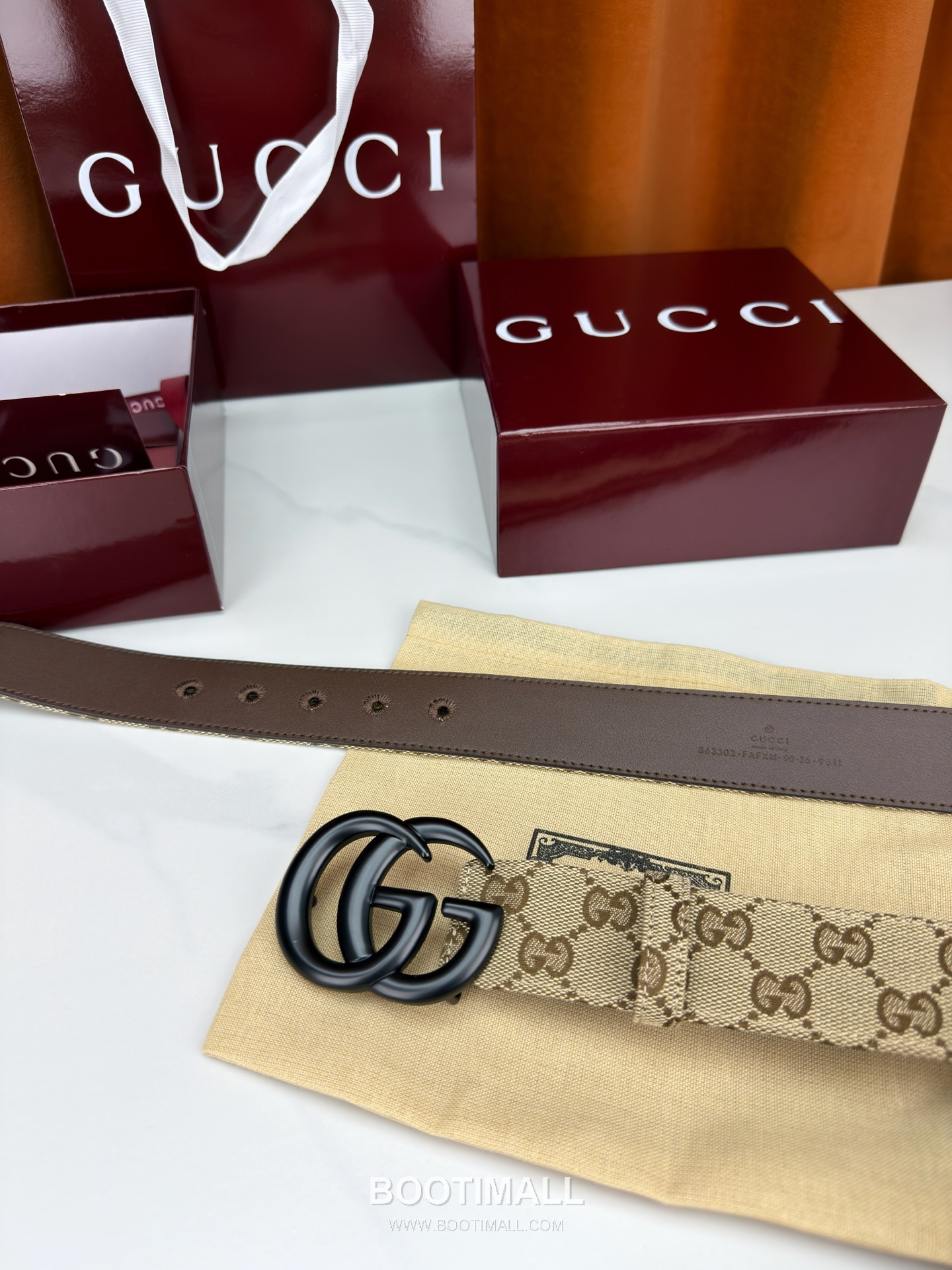 Gucci GG Jacquard Canvas Belt with Double G Buckle Gold-Plated 구찌 GG 자카드 캔버스 벨트 더블G 버클 황동 베이스 금도금 3.8cm 6