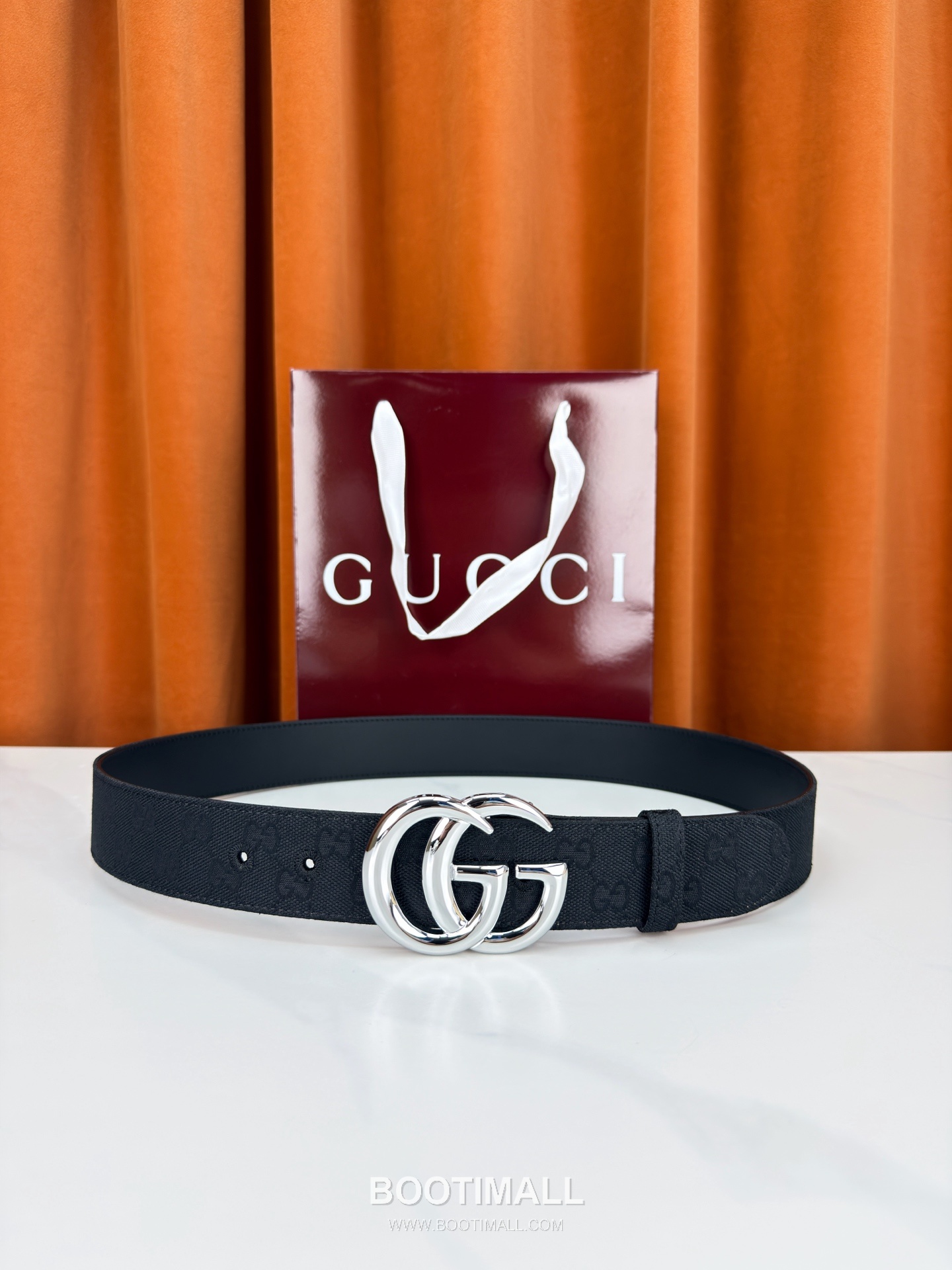 Gucci GG Jacquard Canvas Belt with Double G Buckle Gold-Plated 구찌 GG 자카드 캔버스 벨트 더블G 버클 황동 베이스 금도금 3.8cm 1