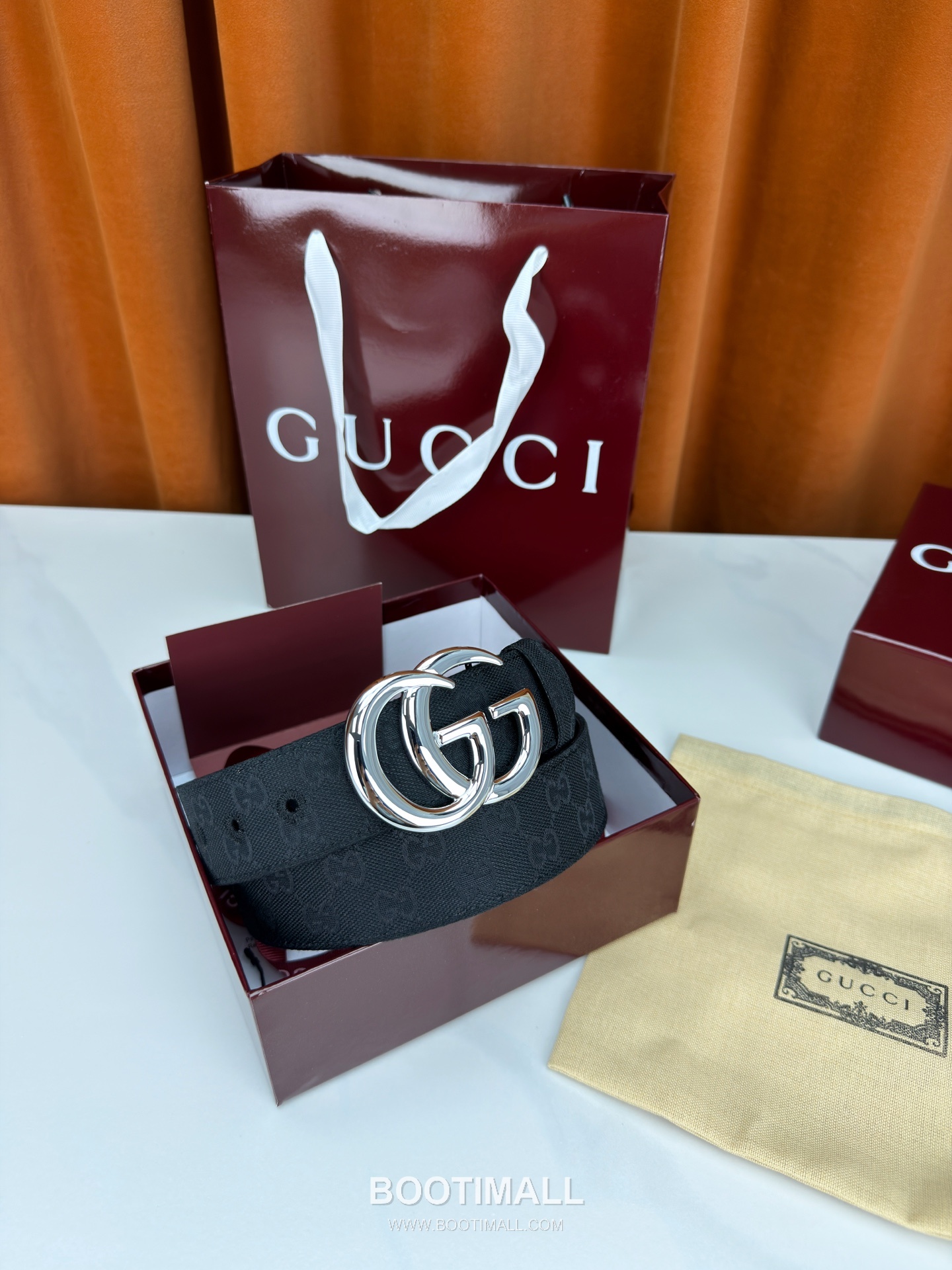 Gucci GG Jacquard Canvas Belt with Double G Buckle Gold-Plated 구찌 GG 자카드 캔버스 벨트 더블G 버클 황동 베이스 금도금 3.8cm 4