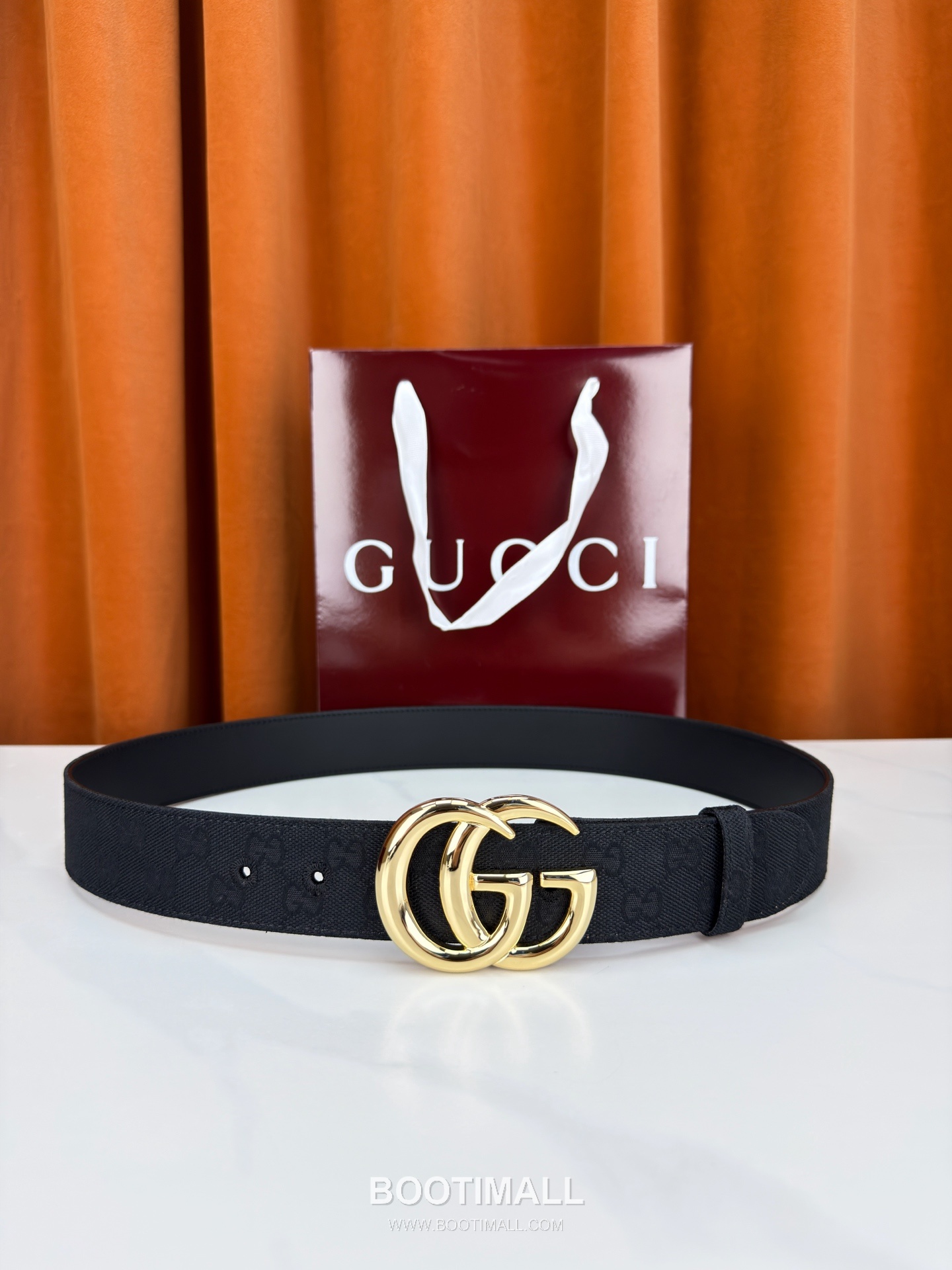 Gucci GG Jacquard Canvas Belt with Double G Buckle Gold-Plated 구찌 GG 자카드 캔버스 벨트 더블G 버클 황동 베이스 금도금 3.8cm 1