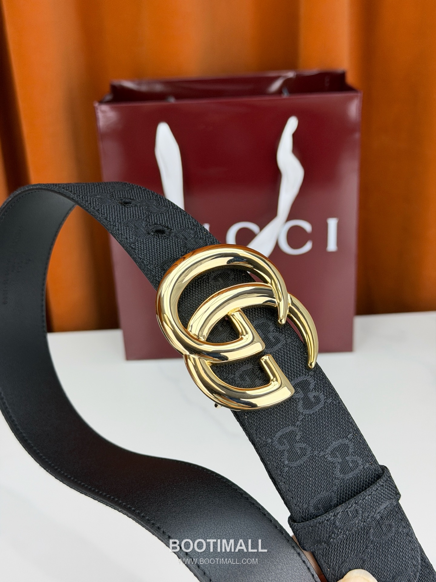 Gucci GG Jacquard Canvas Belt with Double G Buckle Gold-Plated 구찌 GG 자카드 캔버스 벨트 더블G 버클 황동 베이스 금도금 3.8cm 2