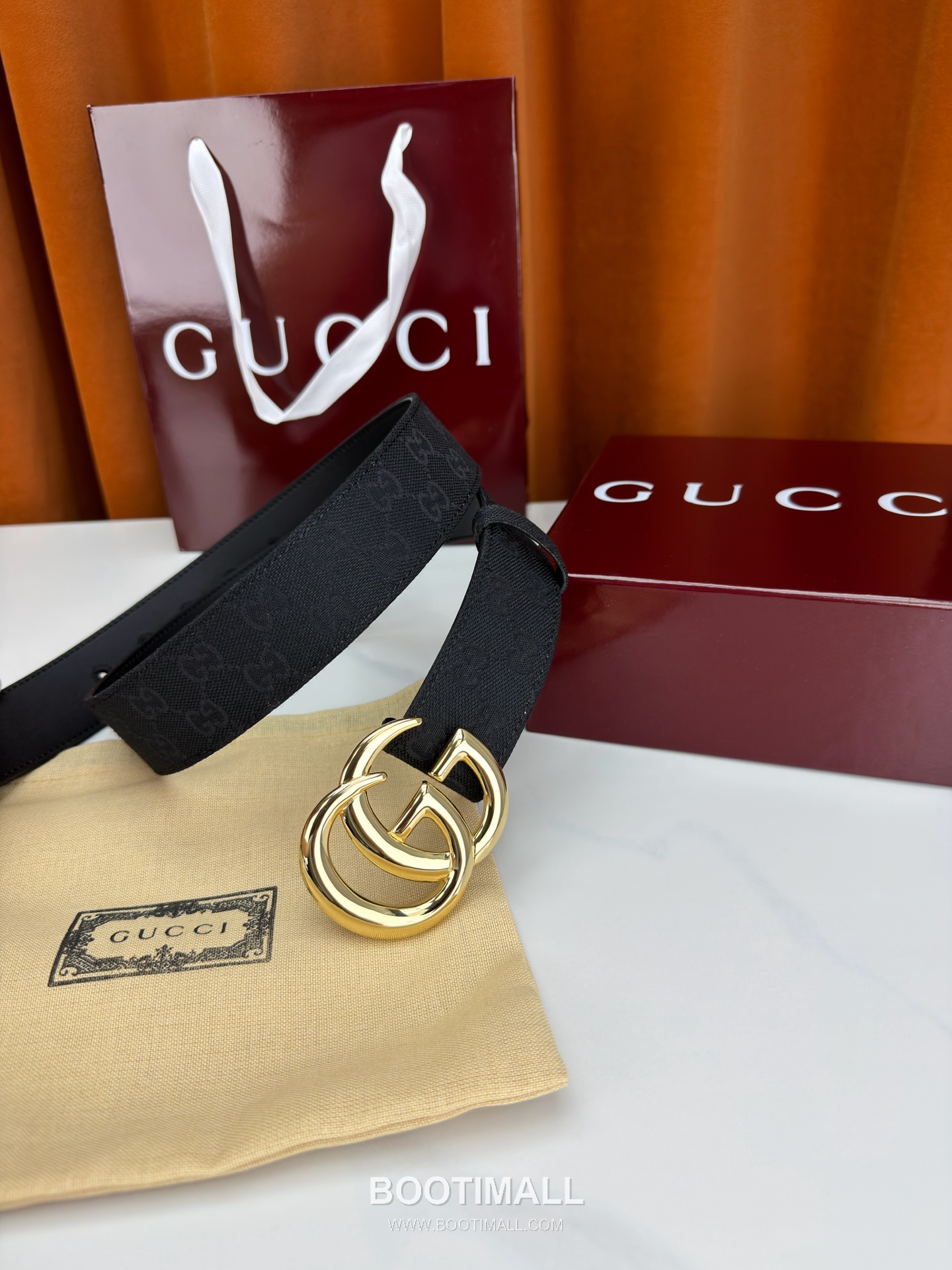 Gucci GG Jacquard Canvas Belt with Double G Buckle Gold-Plated 구찌 GG 자카드 캔버스 벨트 더블G 버클 황동 베이스 금도금 3.8cm 4