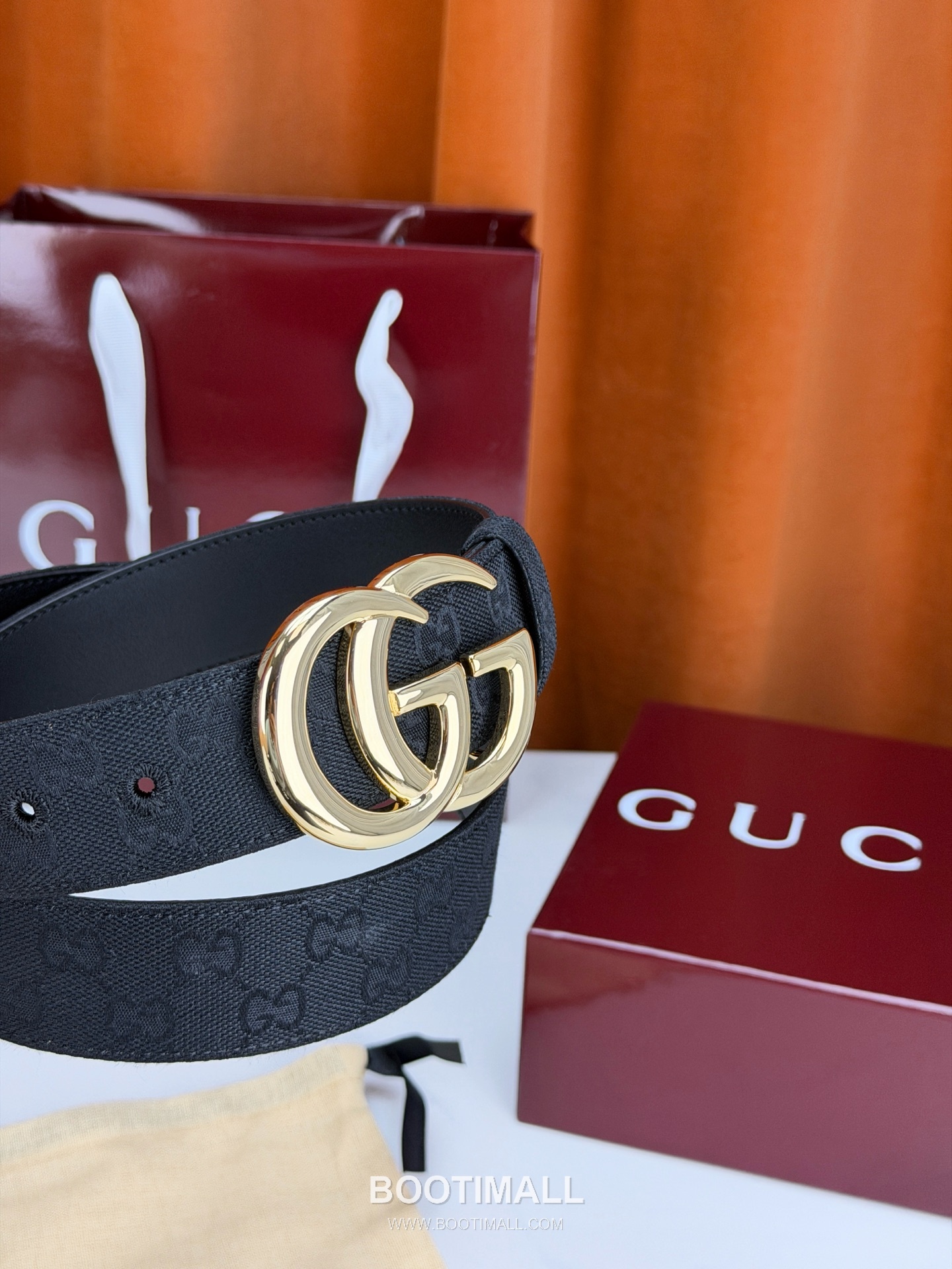 Gucci GG Jacquard Canvas Belt with Double G Buckle Gold-Plated 구찌 GG 자카드 캔버스 벨트 더블G 버클 황동 베이스 금도금 3.8cm 5