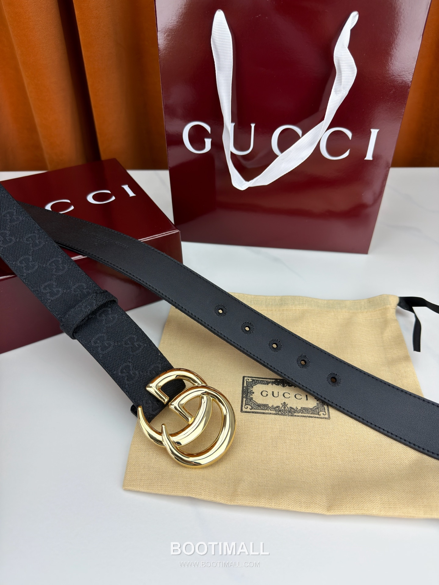 Gucci GG Jacquard Canvas Belt with Double G Buckle Gold-Plated 구찌 GG 자카드 캔버스 벨트 더블G 버클 황동 베이스 금도금 3.8cm 6