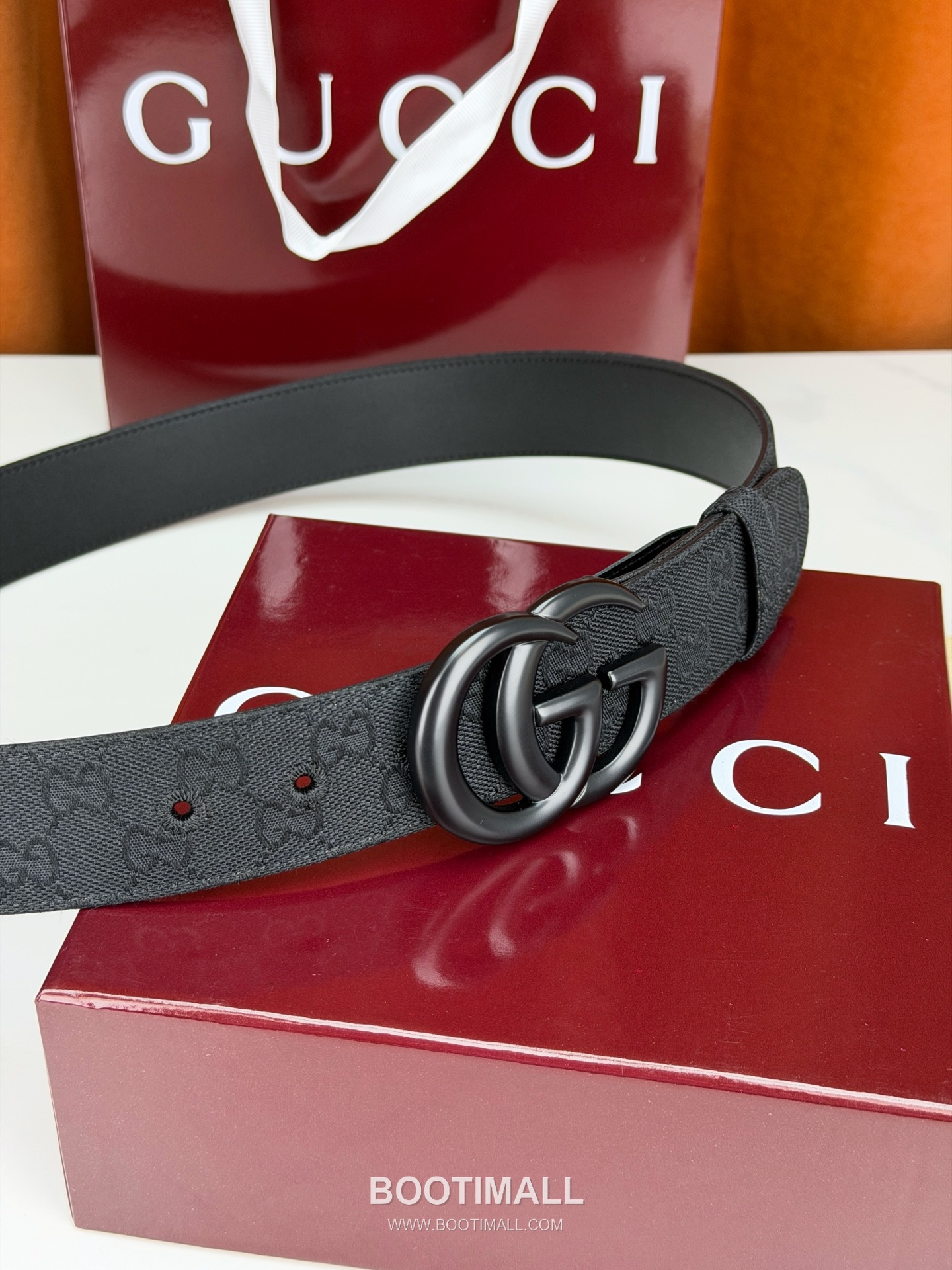 Gucci GG Jacquard Canvas Belt with Double G Buckle Gold-Plated 구찌 GG 자카드 캔버스 벨트 더블G 버클 황동 베이스 금도금 3.8cm 3